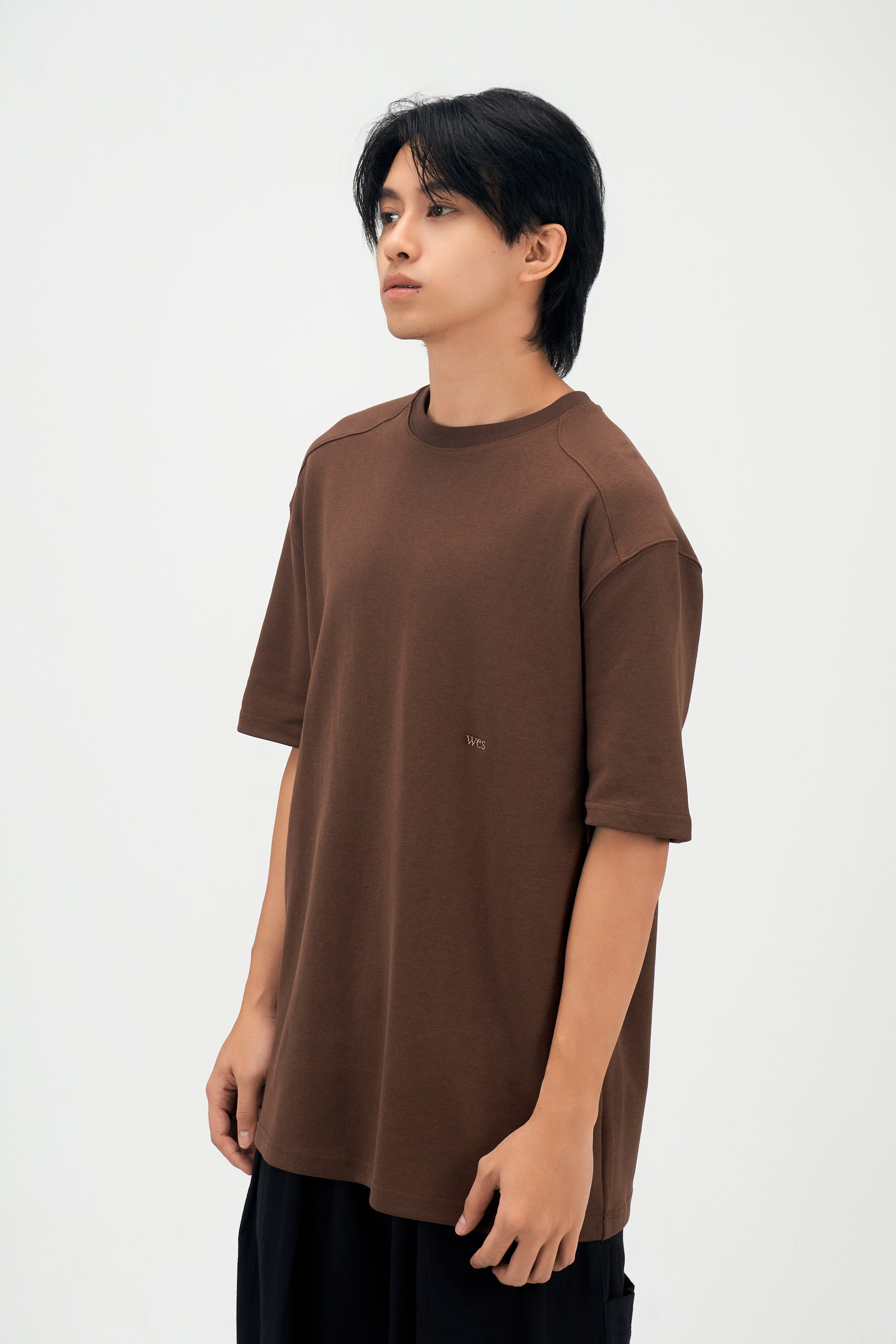 Classic - Gender Neutral Straight Shoulder Oversized Tee (Brown)