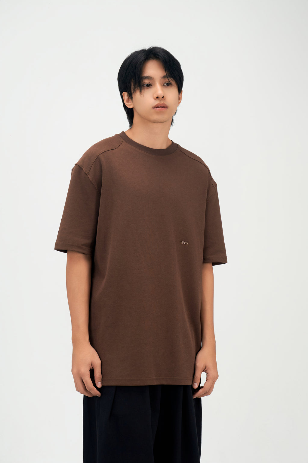 Classic - Gender Neutral Straight Shoulder Oversized Tee (Brown)