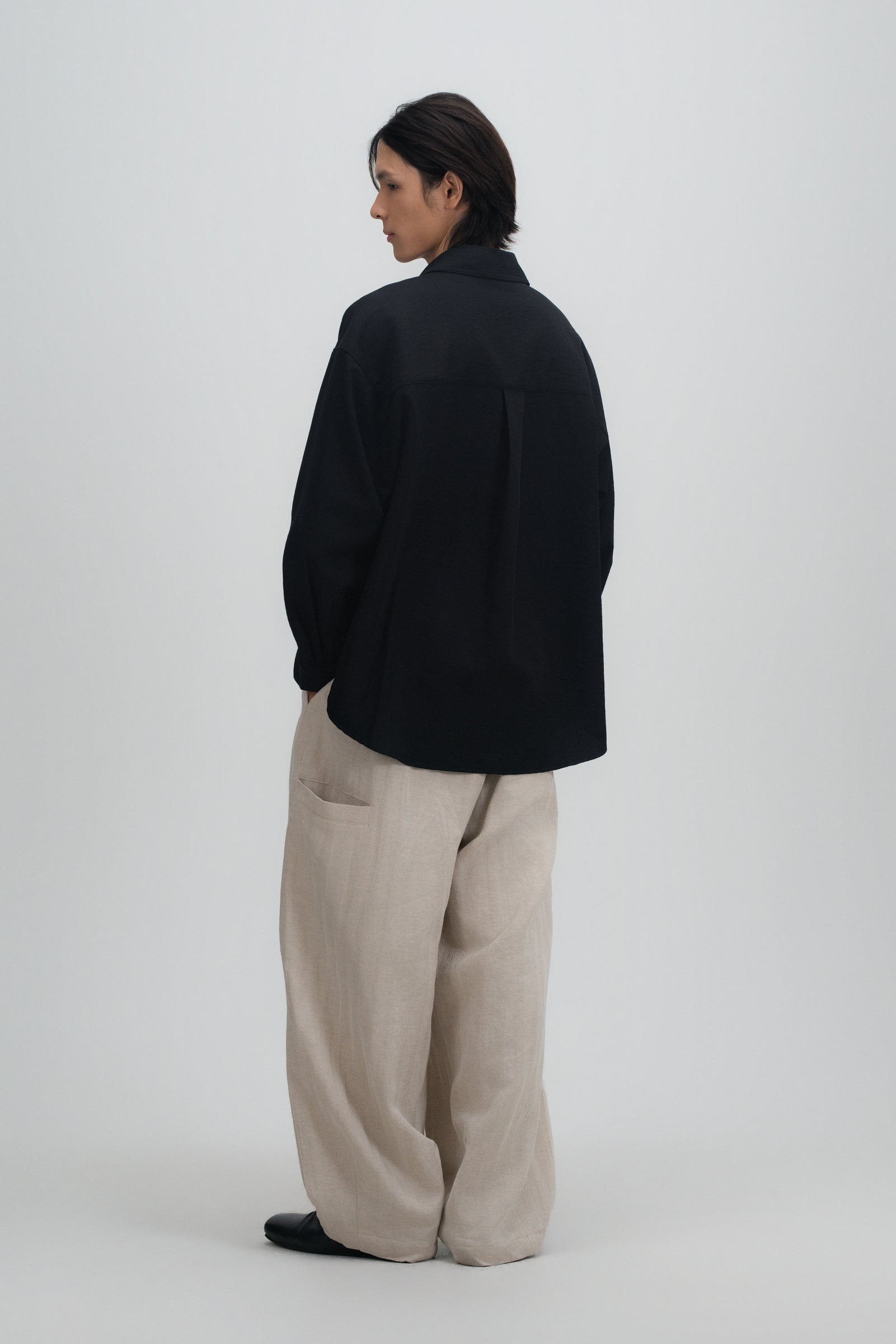 Gender Neutral Cocoon Trousers (Linen / Beige)