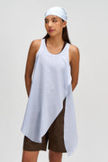 Asymmetrical Layering Long Tank Top (Blue)