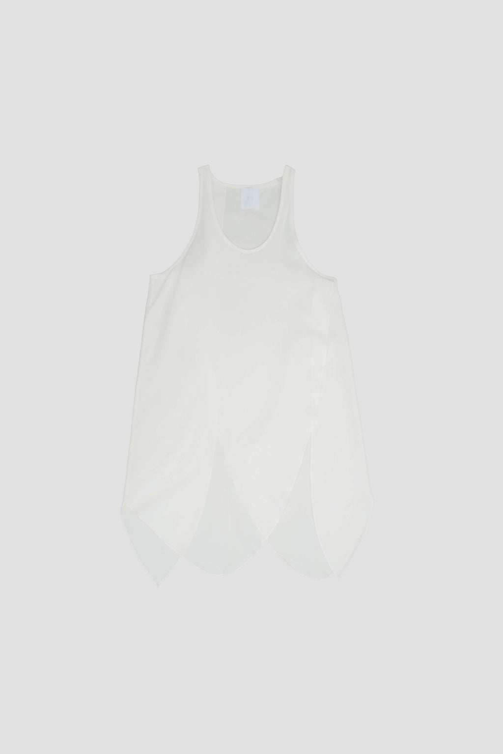 Asymmetrical Layering Long Tank Top (White)