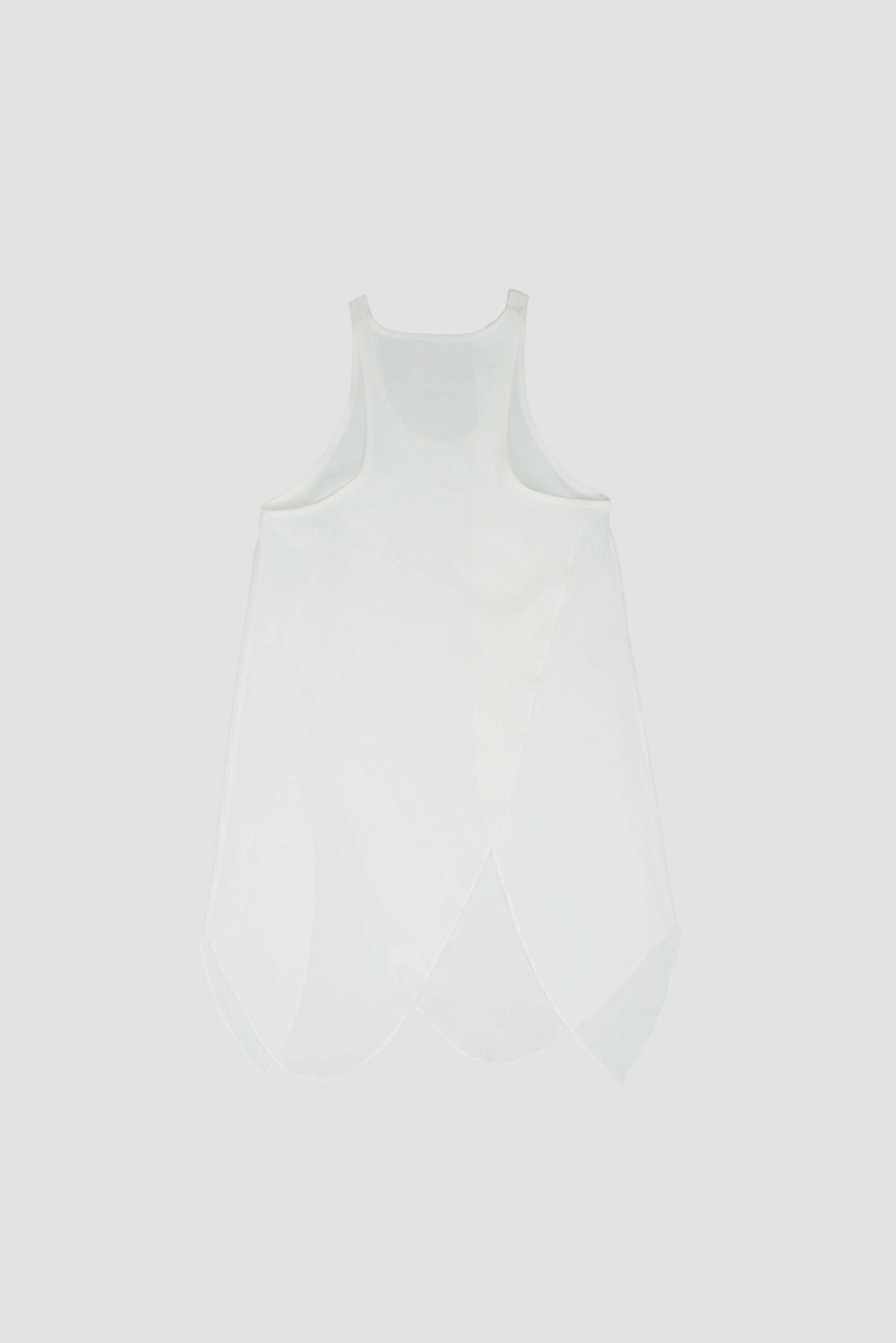 Asymmetrical Layering Long Tank Top (White)