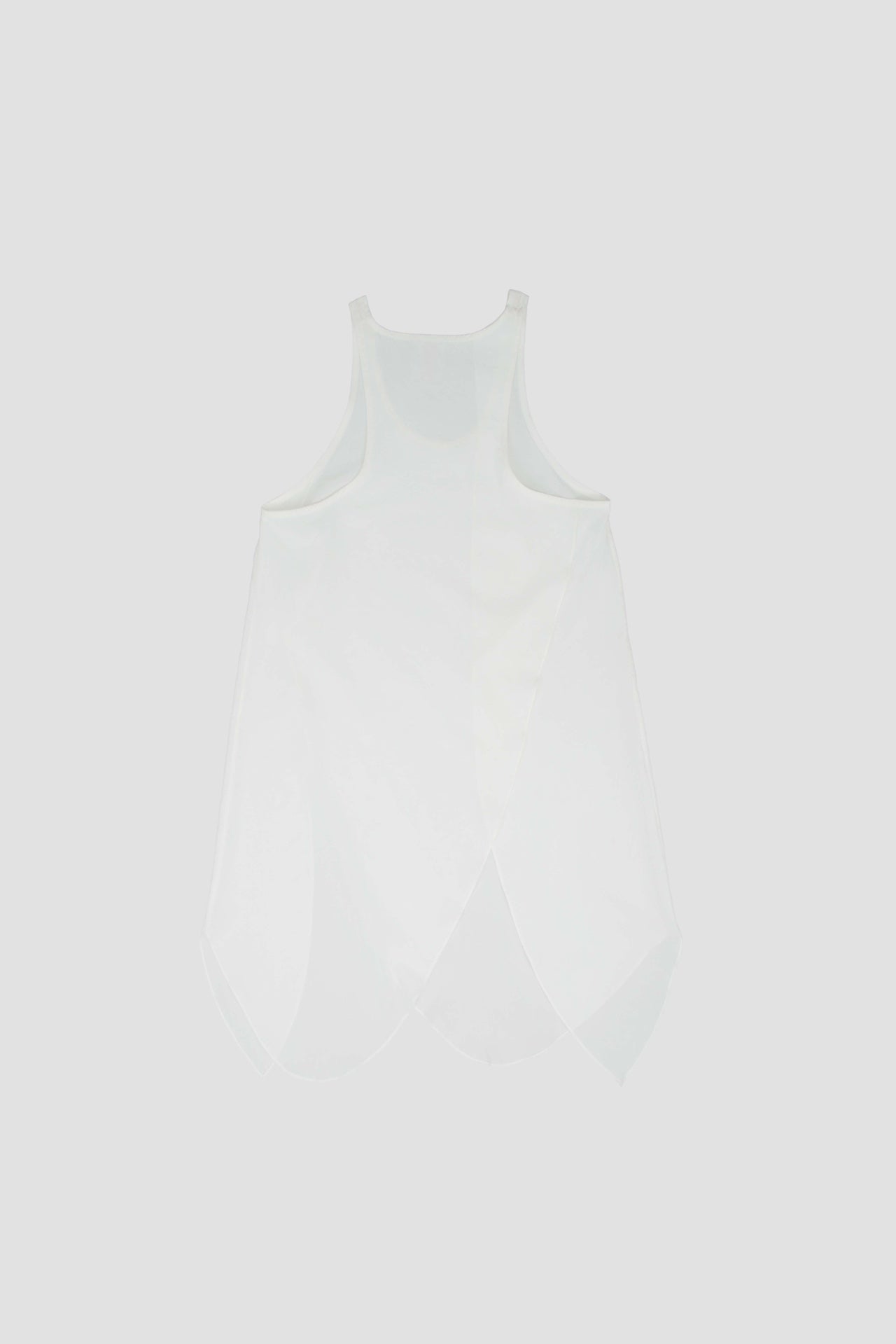 Asymmetrical Layering Long Tank Top (White)