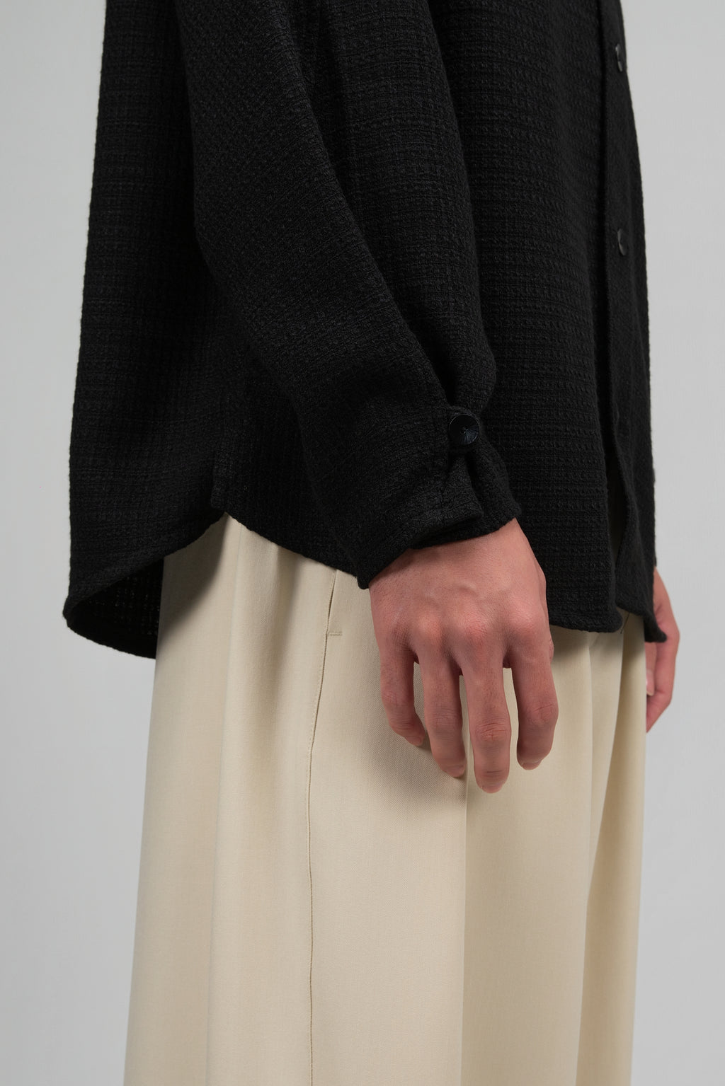 Gender Neutral Han Collar Blouse (Black)