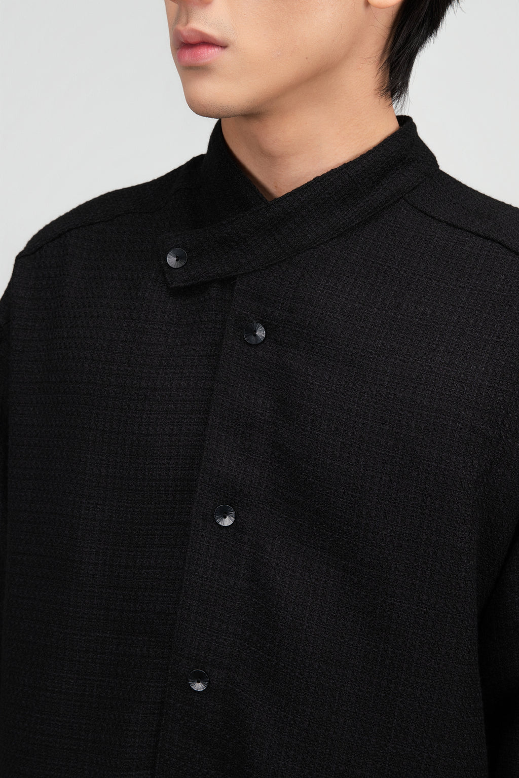 Gender Neutral Han Collar Blouse (Black)