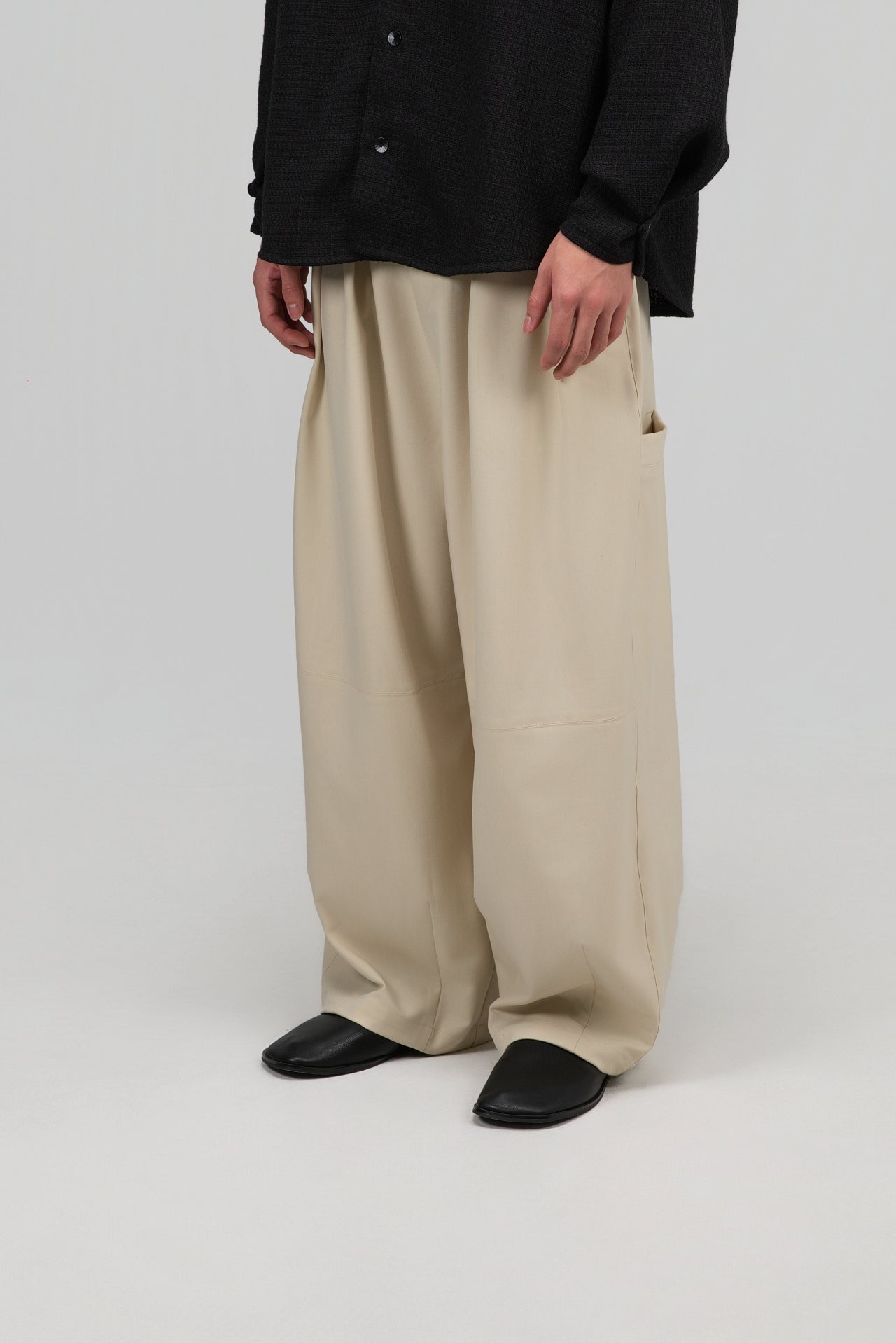 Gender Neutral Cocoon Trousers (Poly / Beige)