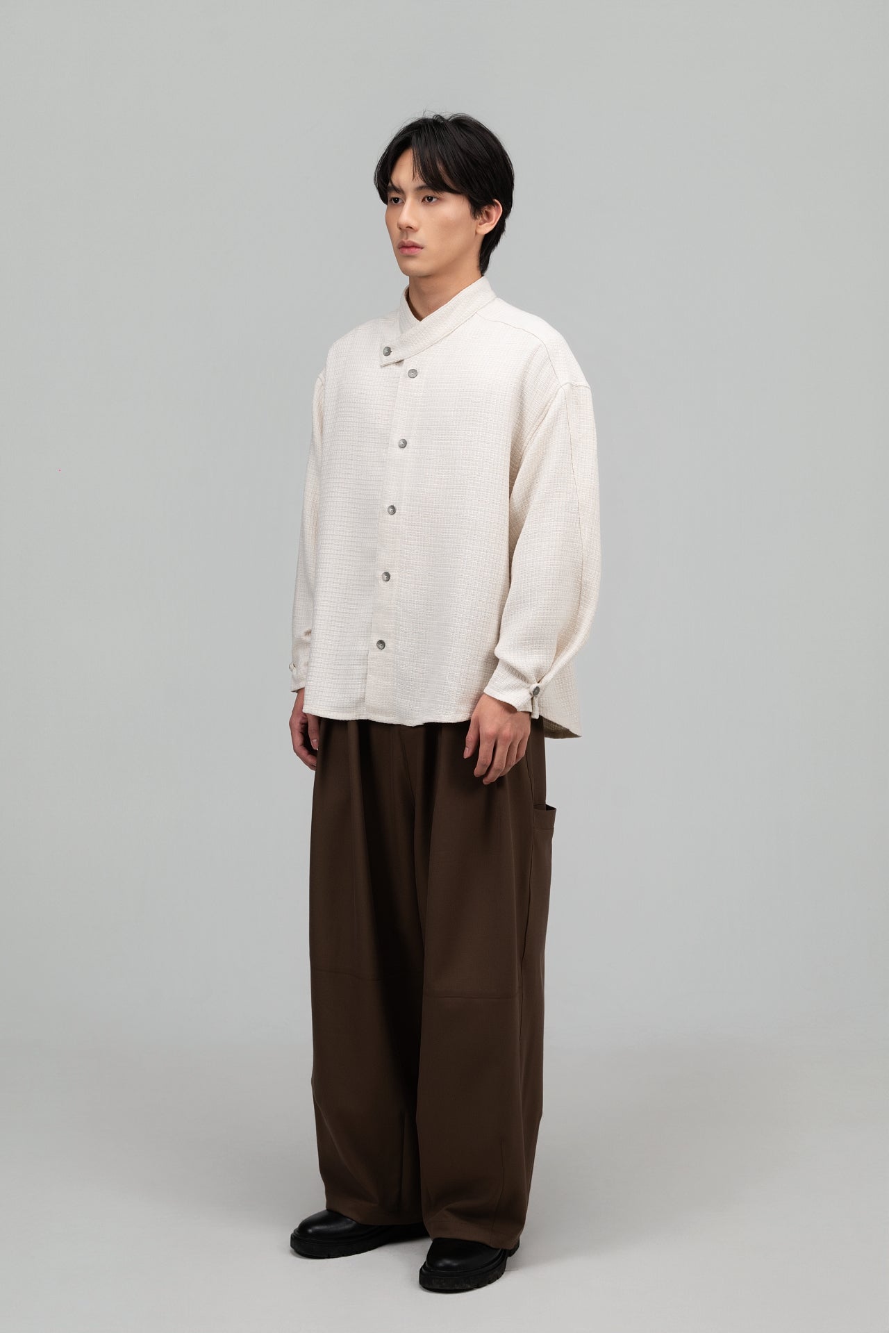 Gender Neutral Cocoon Trousers (Poly / Brown)
