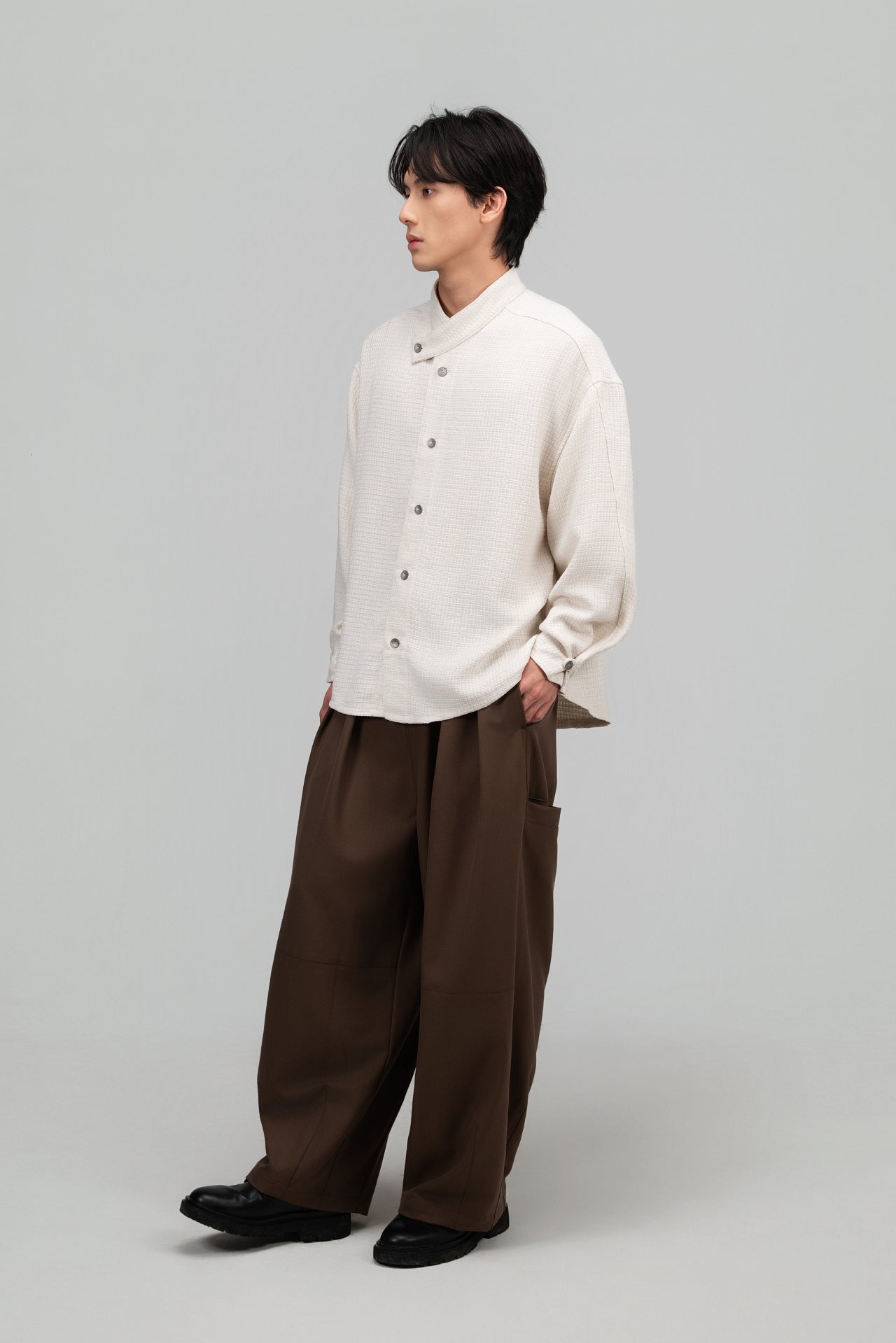 Gender Neutral Cocoon Trousers (Poly / Brown)