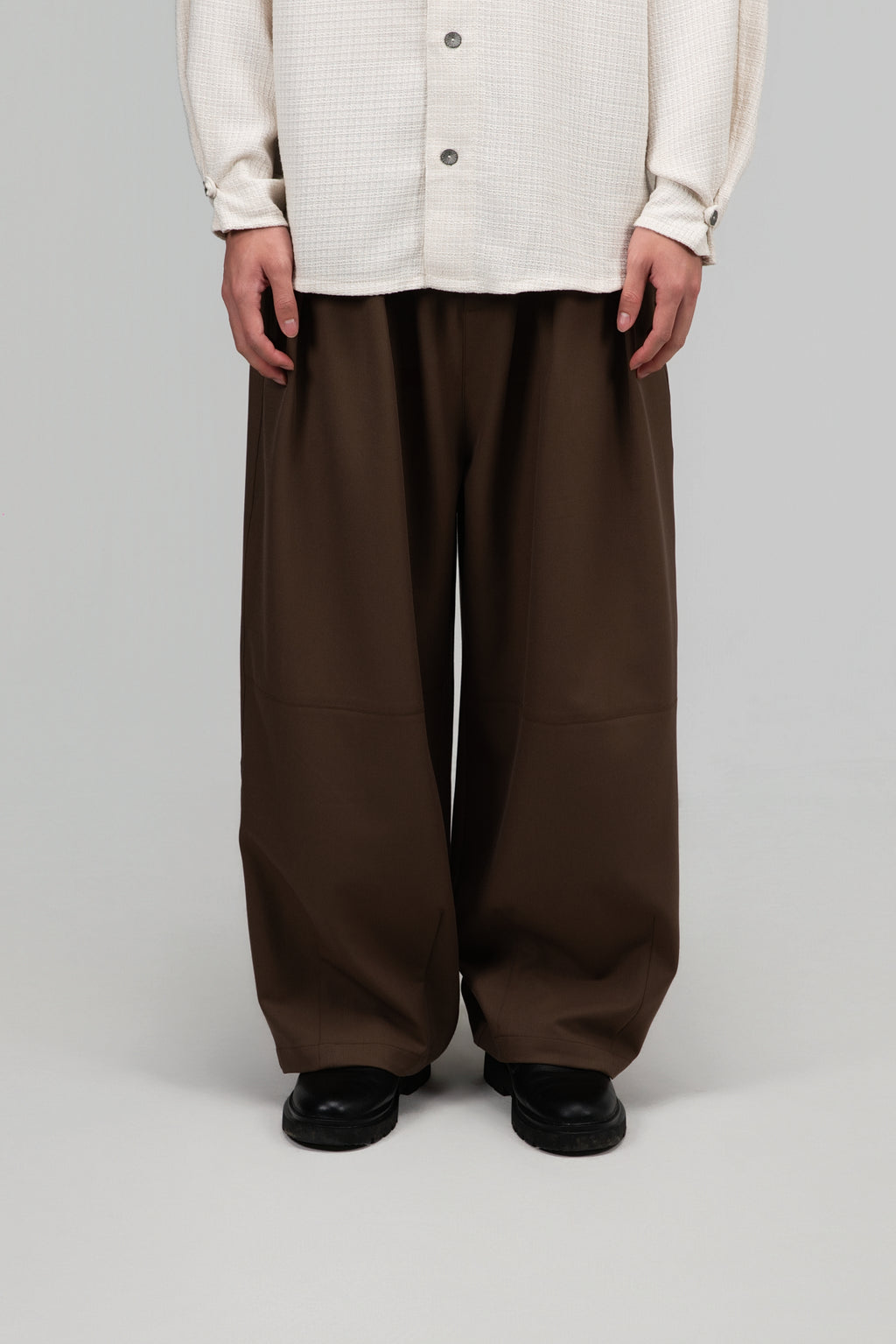 Gender Neutral Cocoon Trousers (Poly / Brown)