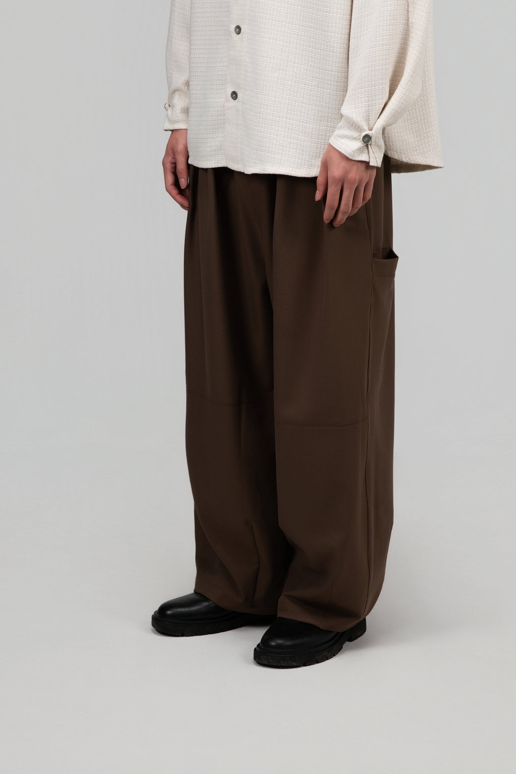 Gender Neutral Cocoon Trousers (Poly / Brown)