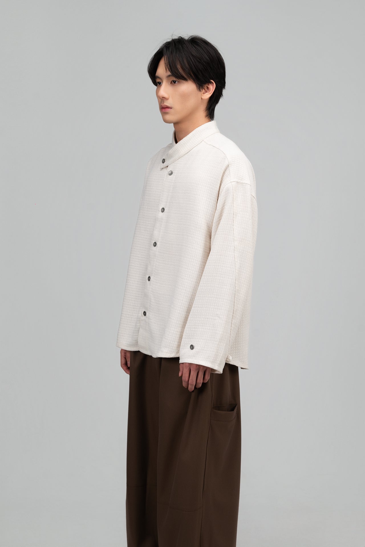 Gender Neutral Han Collar Blouse (Off White)