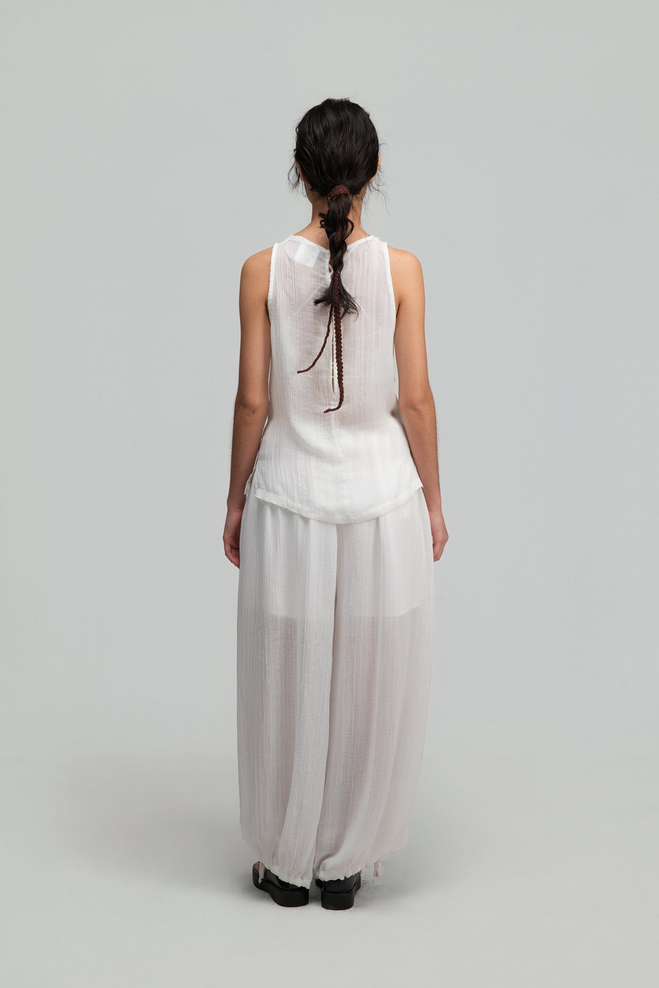 Soft Lantern Pants w/ Lining (White)