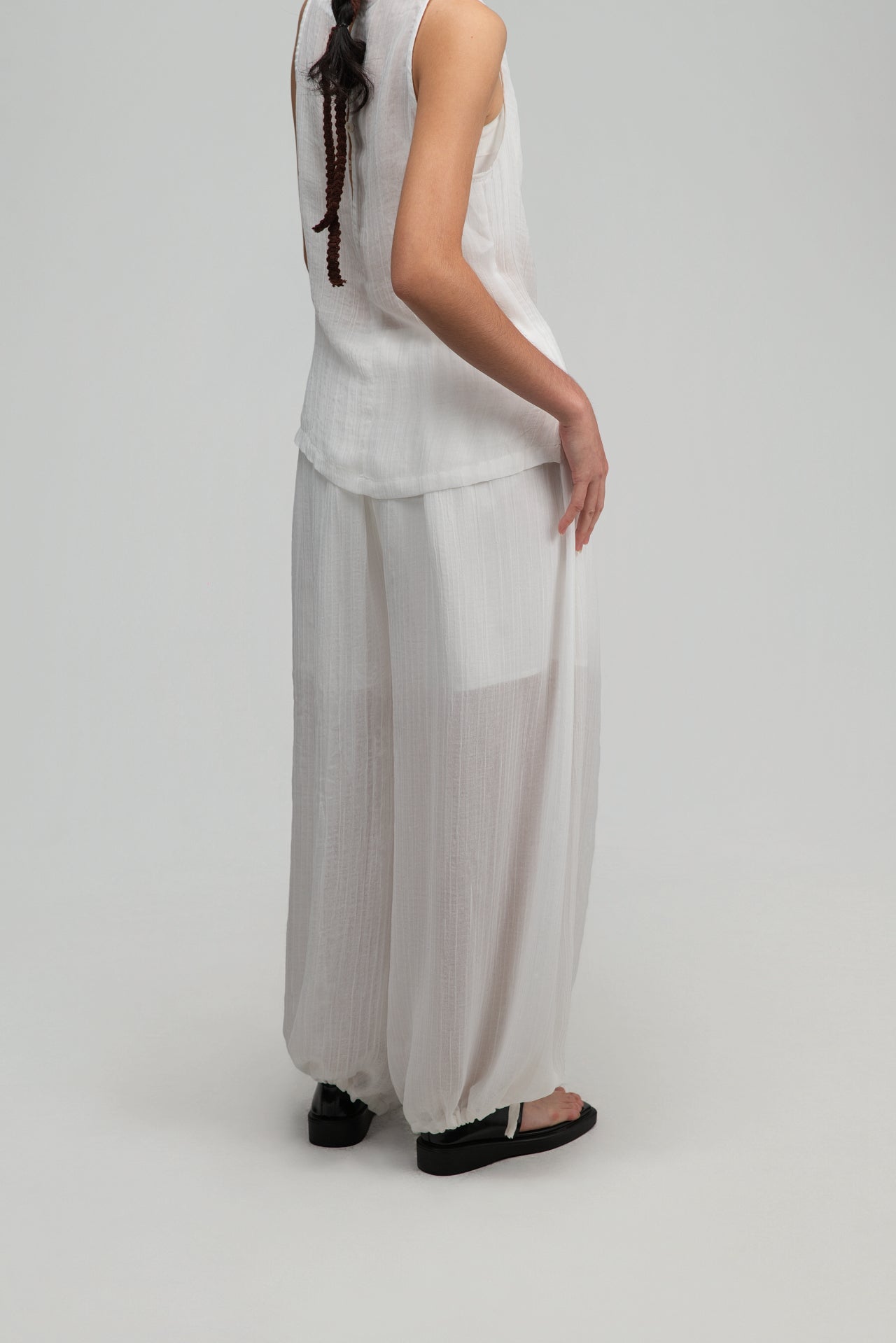Soft Lantern Pants w/ Lining (White)