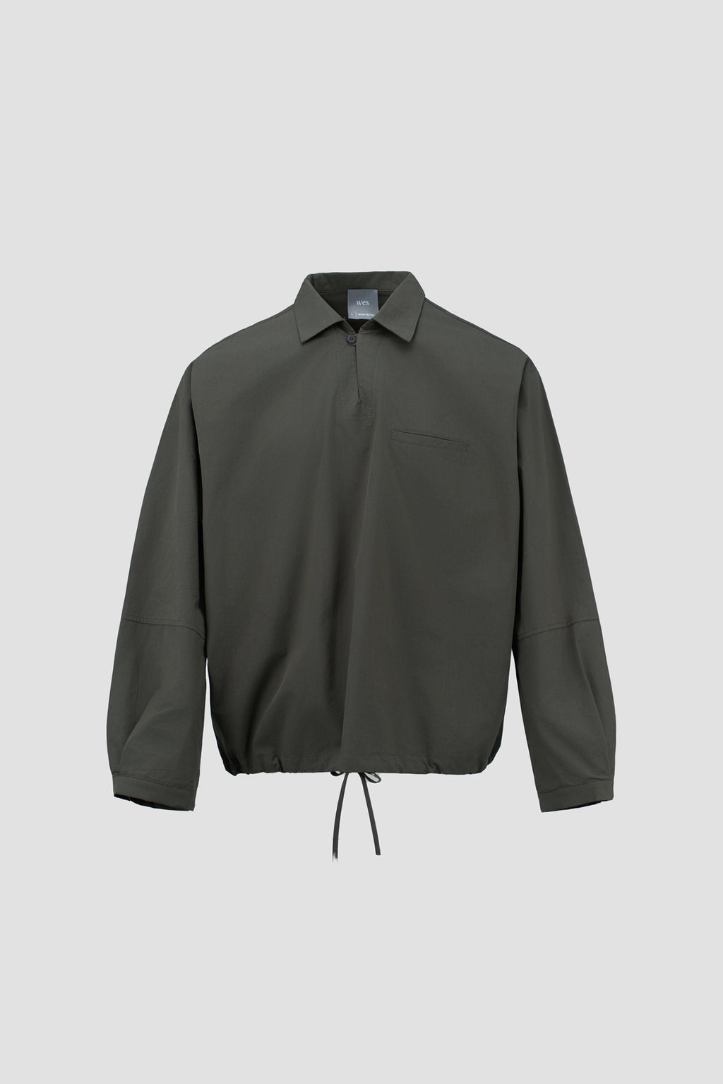 Gender Neutral Skipper Collar Long Sleeve Shirt (Forest)