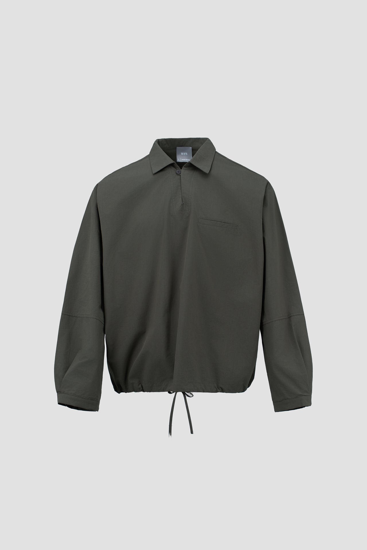 Gender Neutral Skipper Collar Long Sleeve Shirt (Forest)
