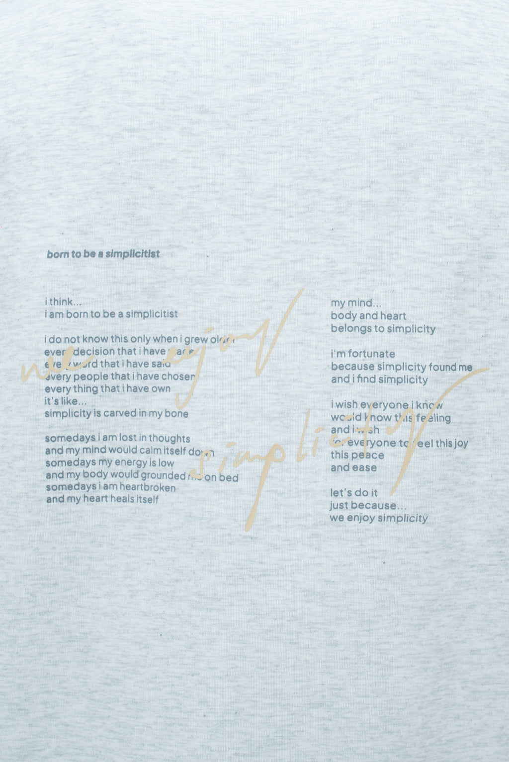 Gender Neutral Boxy Tee 'Born to be Simplicitist' (Grey Grain)