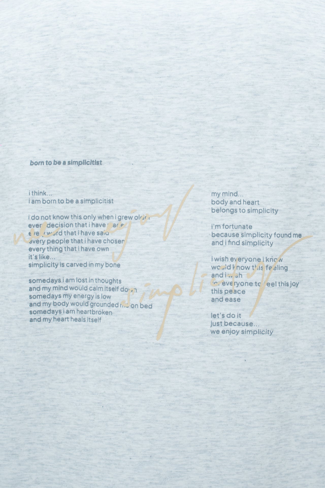 Gender Neutral Boxy Tee 'Born to be Simplicitist' (Grey Grain)