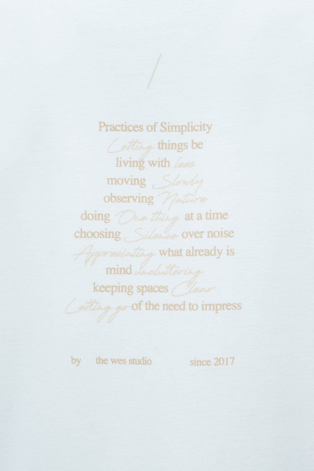 Gender Neutral Boxy Tee 'Practices of Simplicity' (White)