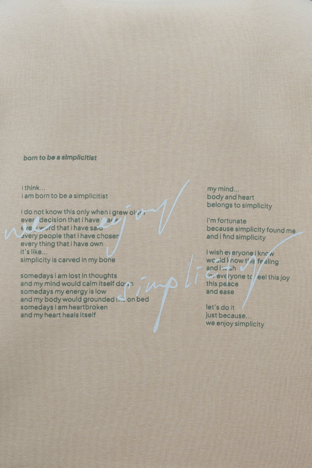Gender Neutral Boxy Tee 'Born to be Simplicitist' (Oat)