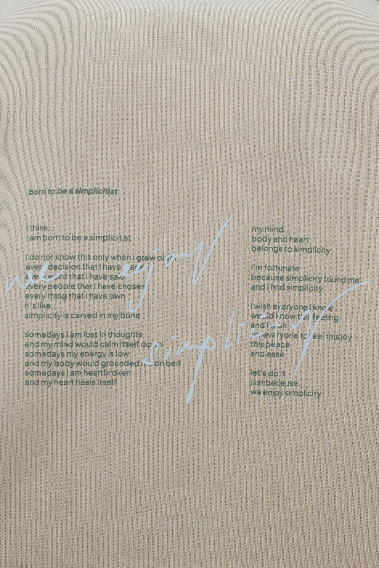 Gender Neutral Boxy Tee 'Born to be Simplicitist' (Oat)