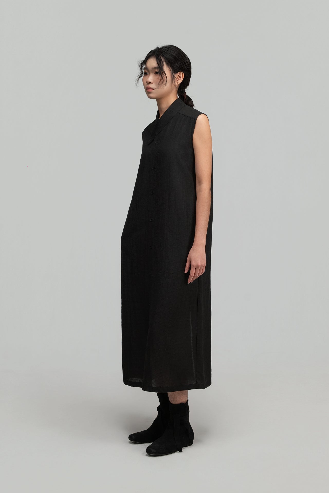 Han Collar Tank Dress (Black)