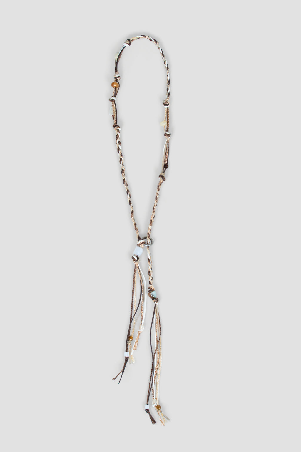Braided Leather Belt (Beige)