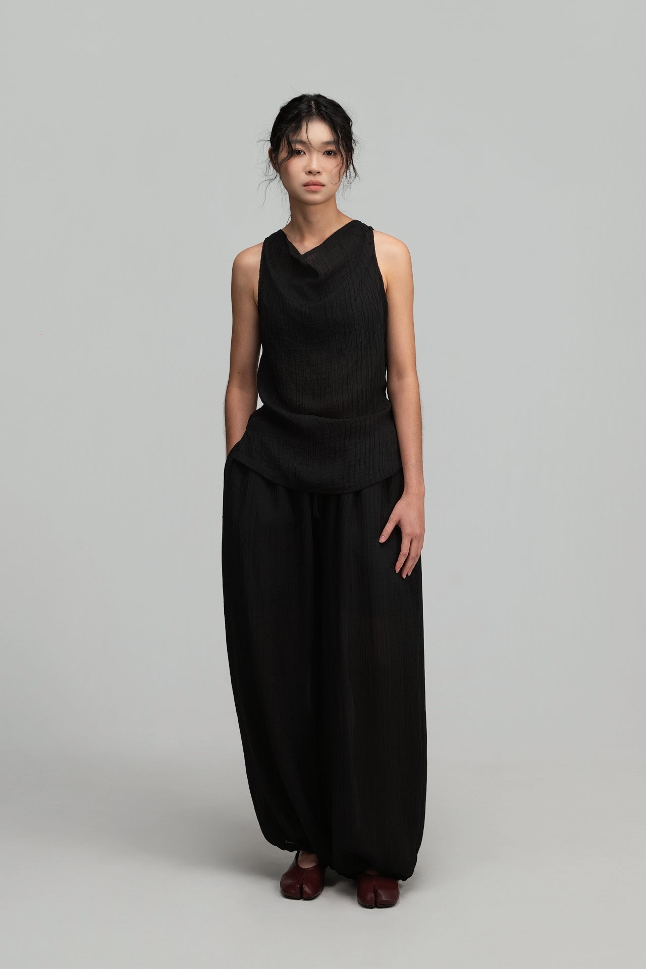 Soft Lantern Pants w/ Lining (Black)