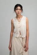 Triple Knot Crop Tank Top (Beige)