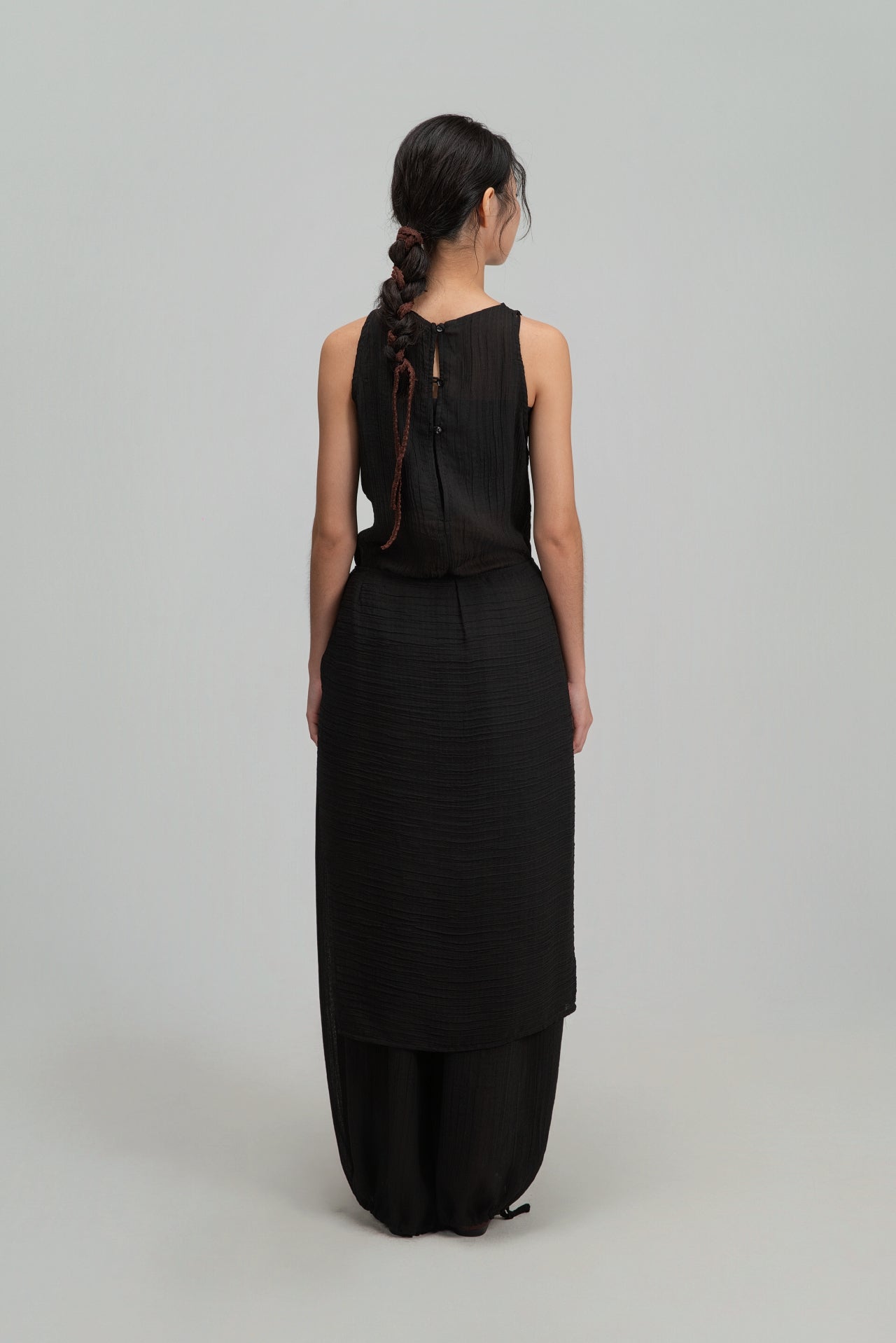 Soft Braided Tie Overlay Pareo (Black)