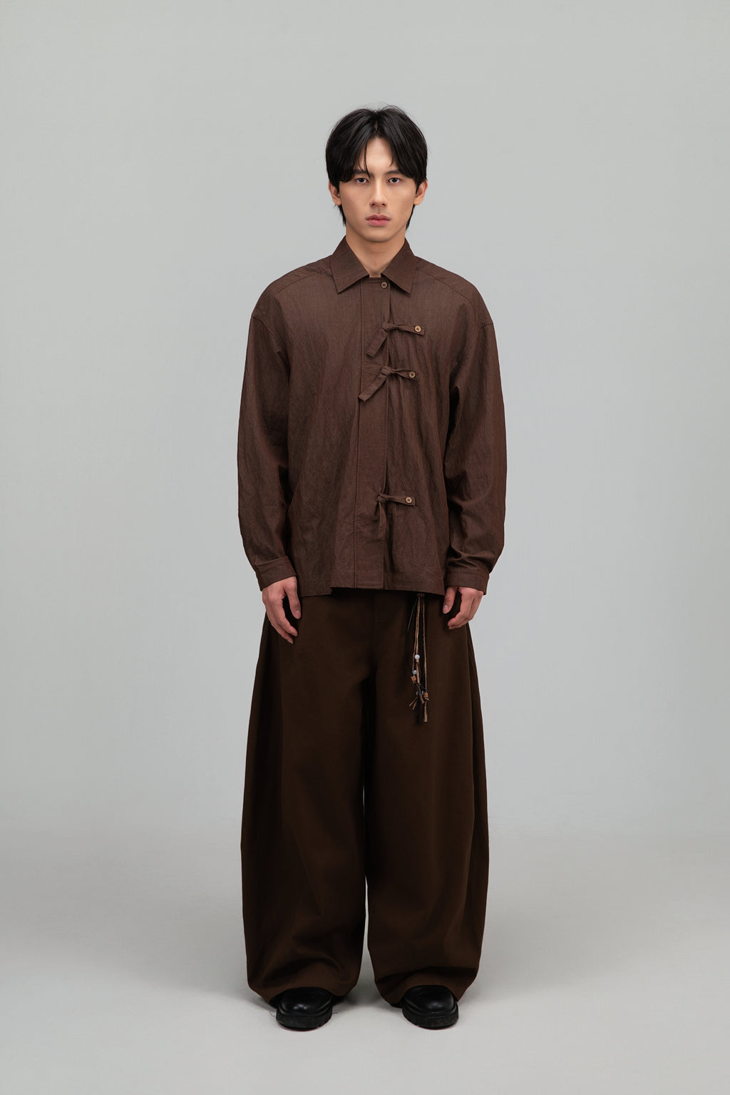 Gender Neutral Triple Knot Blouse (Brown)