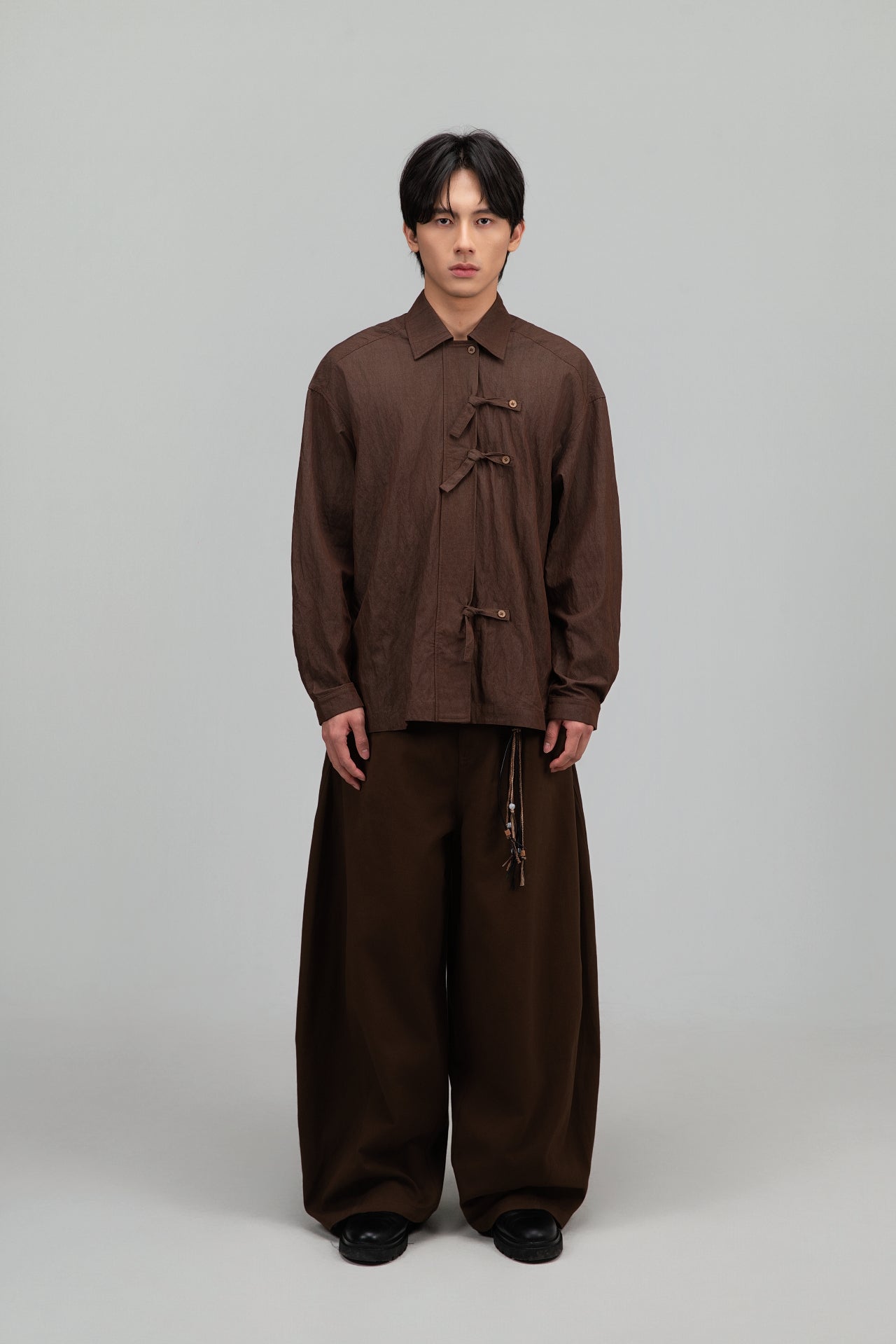 Gender Neutral Triple Knot Blouse (Brown)
