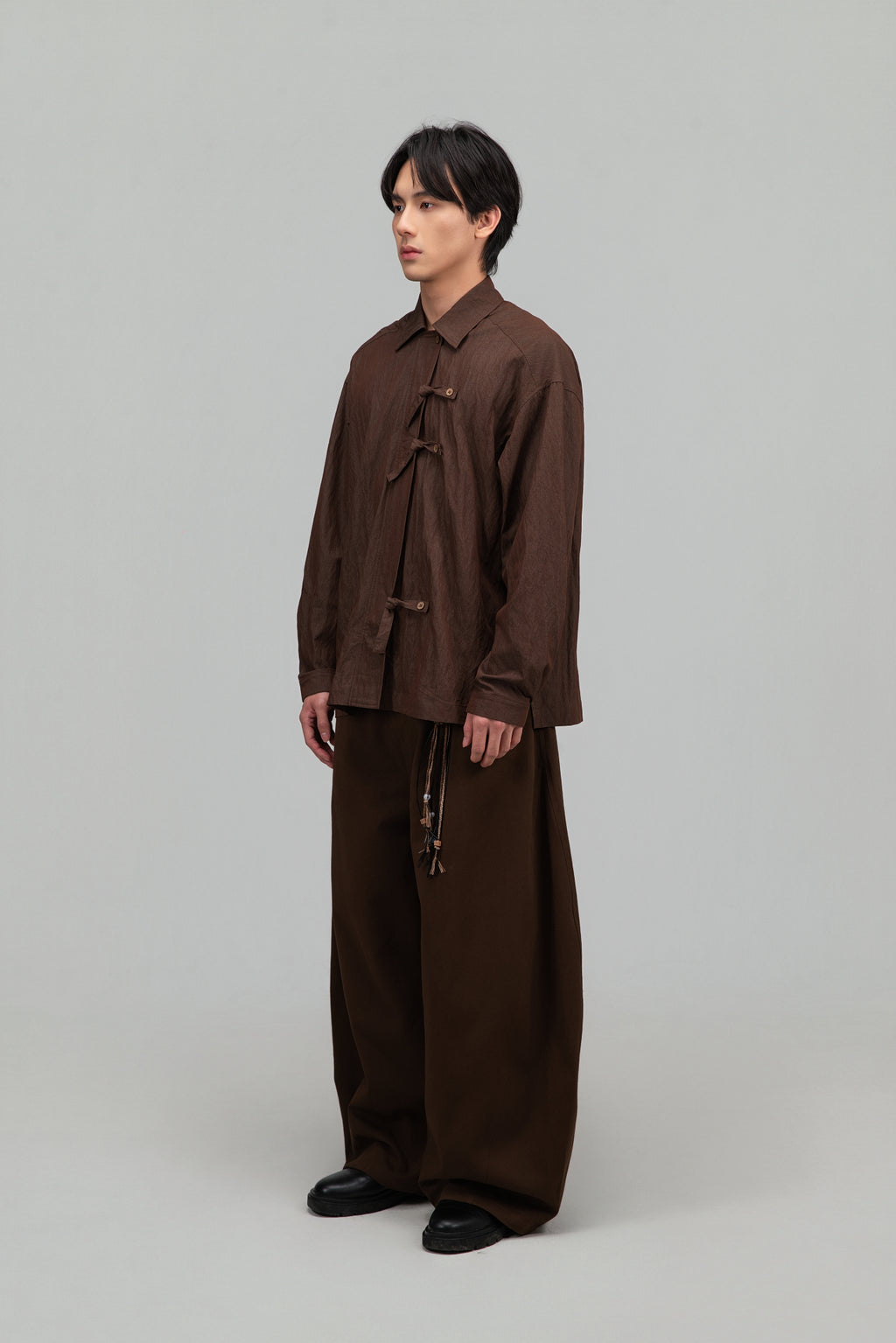 Gender Neutral Triple Knot Blouse (Brown)