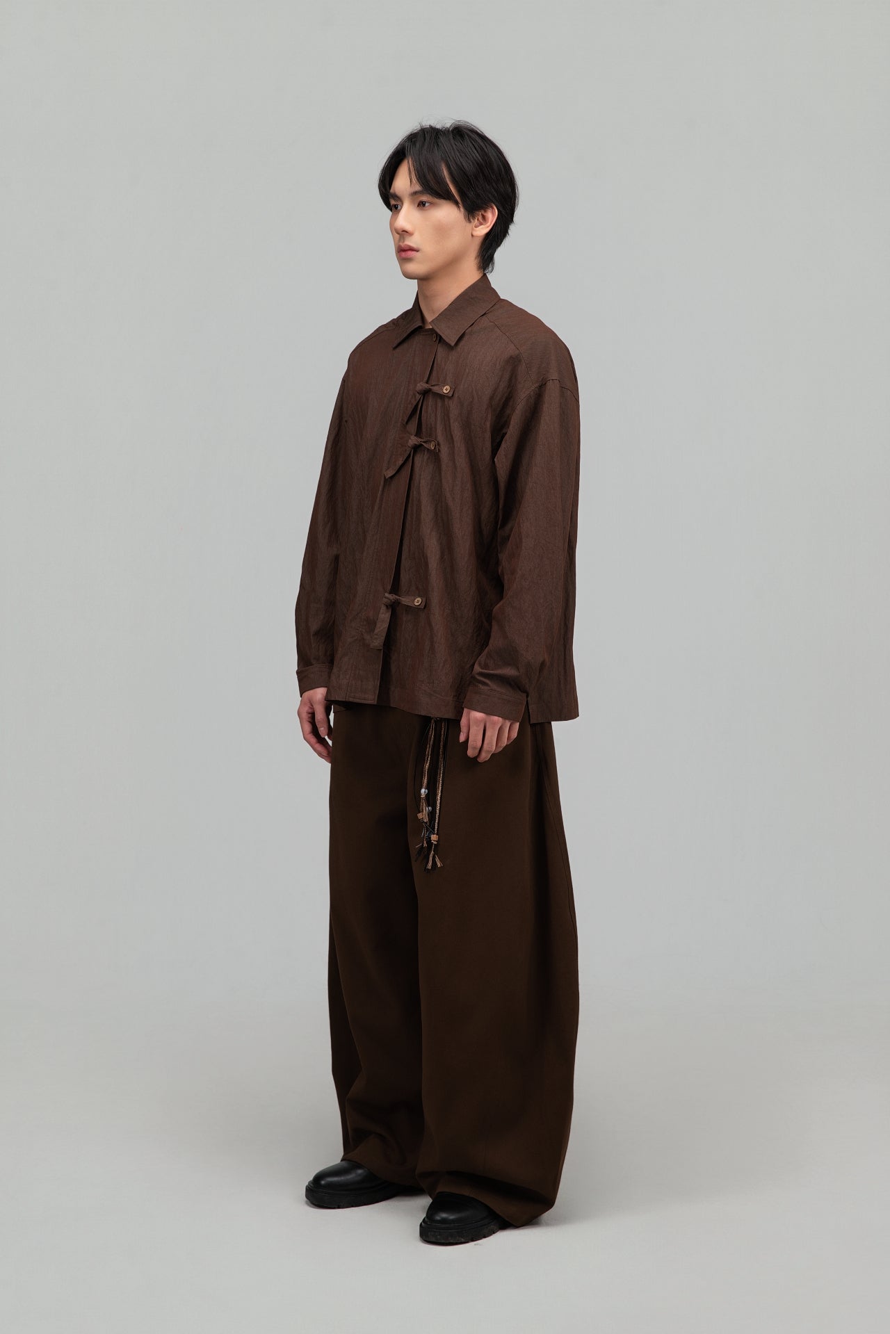 Gender Neutral Triple Knot Blouse (Brown)