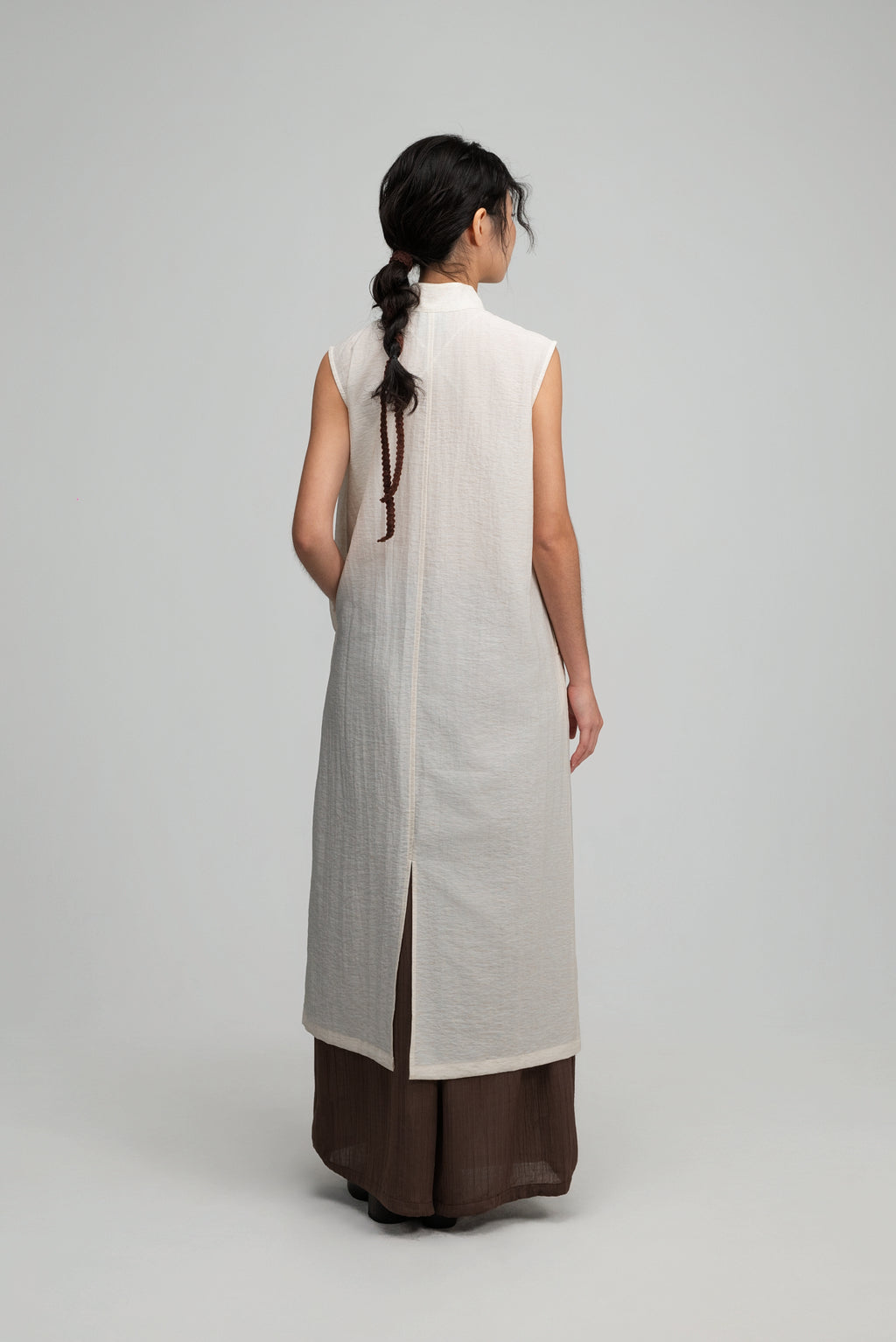 Han Collar Tank Dress (Beige)