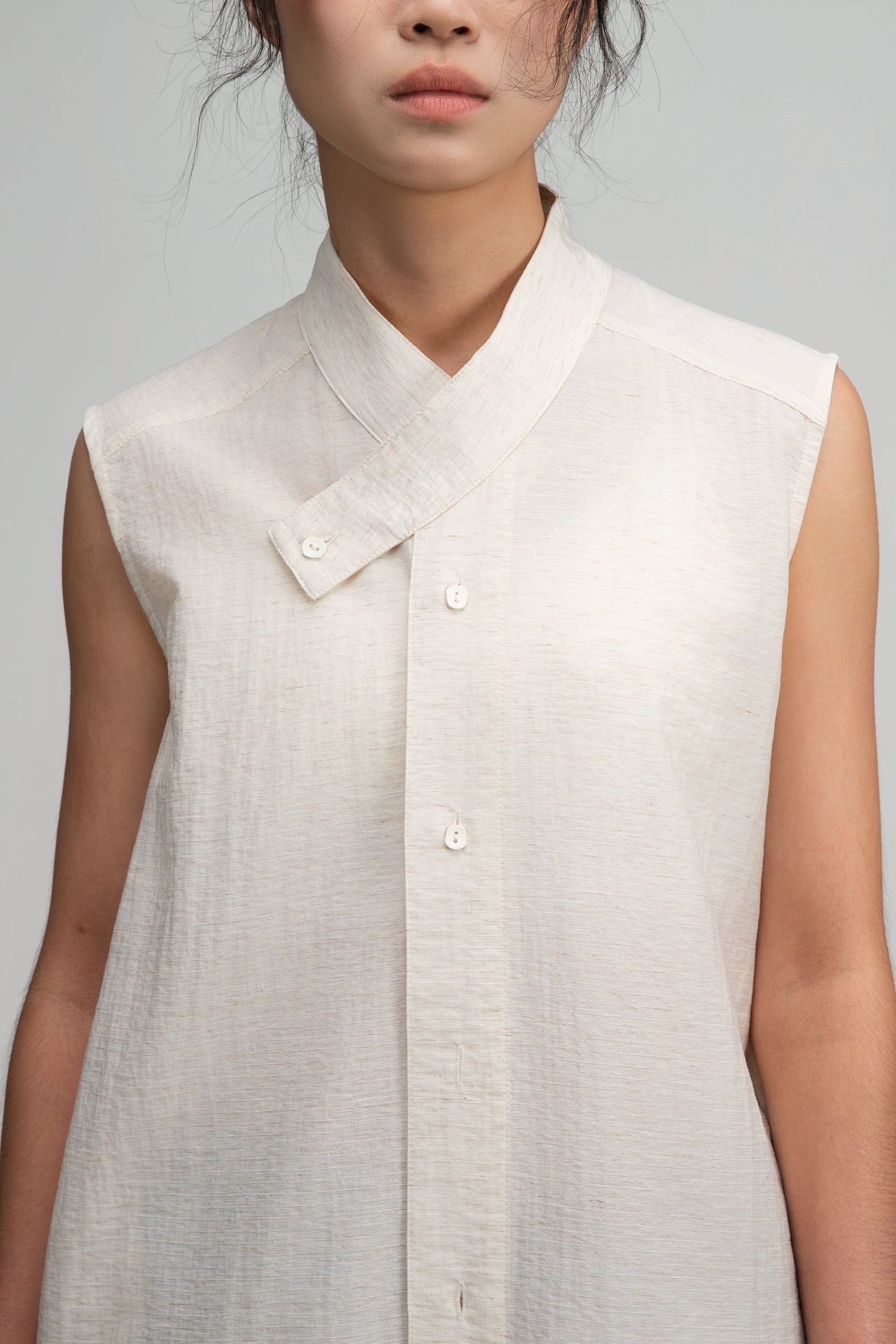 Han Collar Tank Dress (Beige)