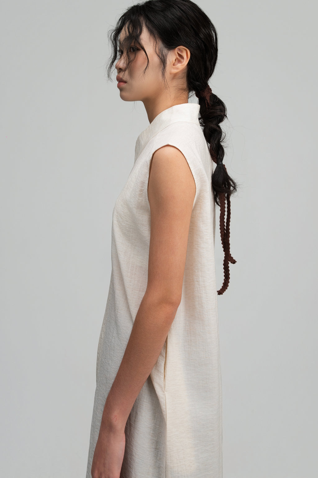 Han Collar Tank Dress (Beige)