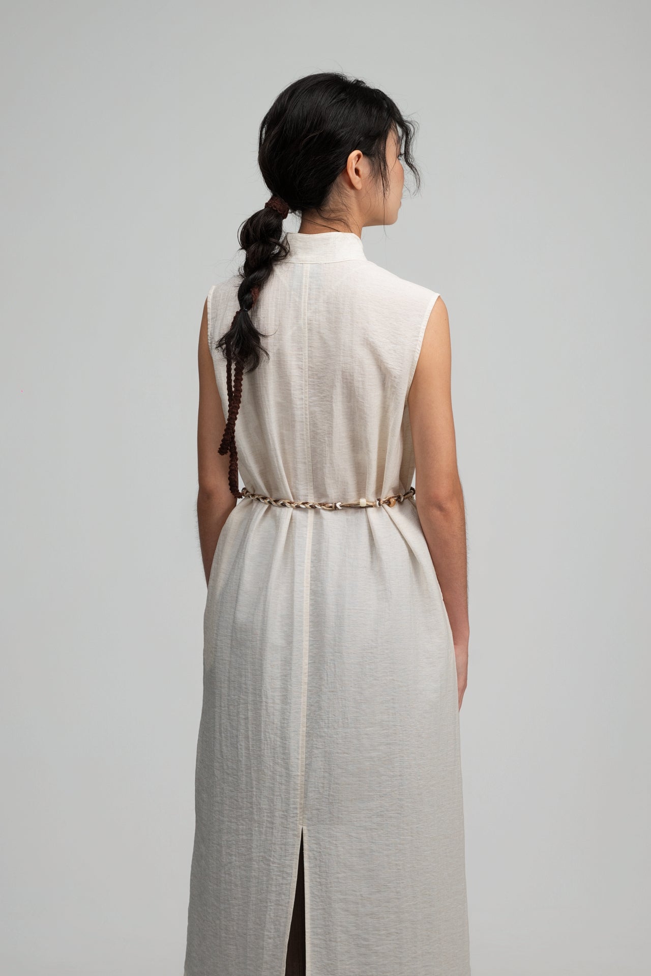 Braided Leather Belt (Beige)