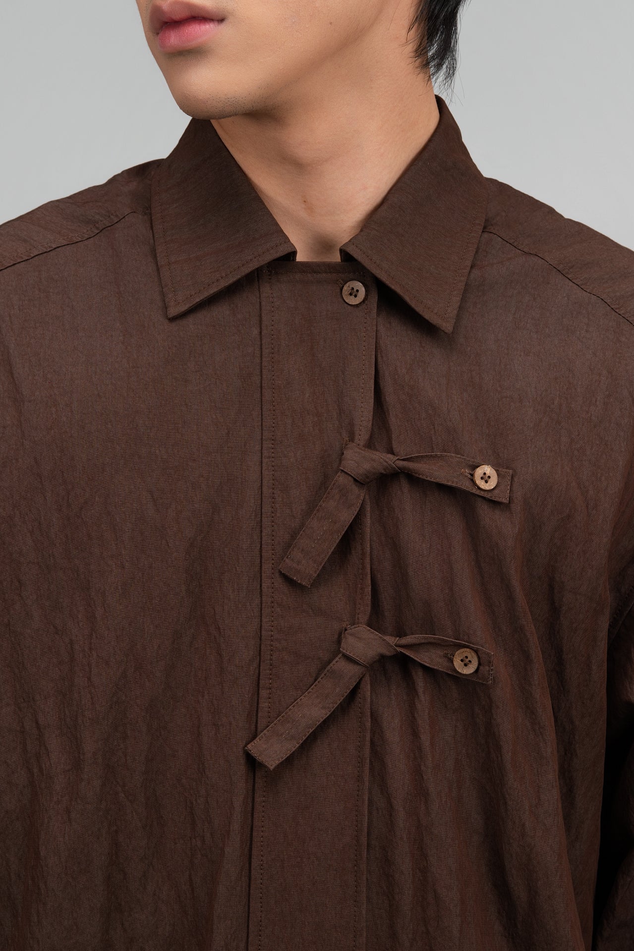 Gender Neutral Triple Knot Blouse (Brown)