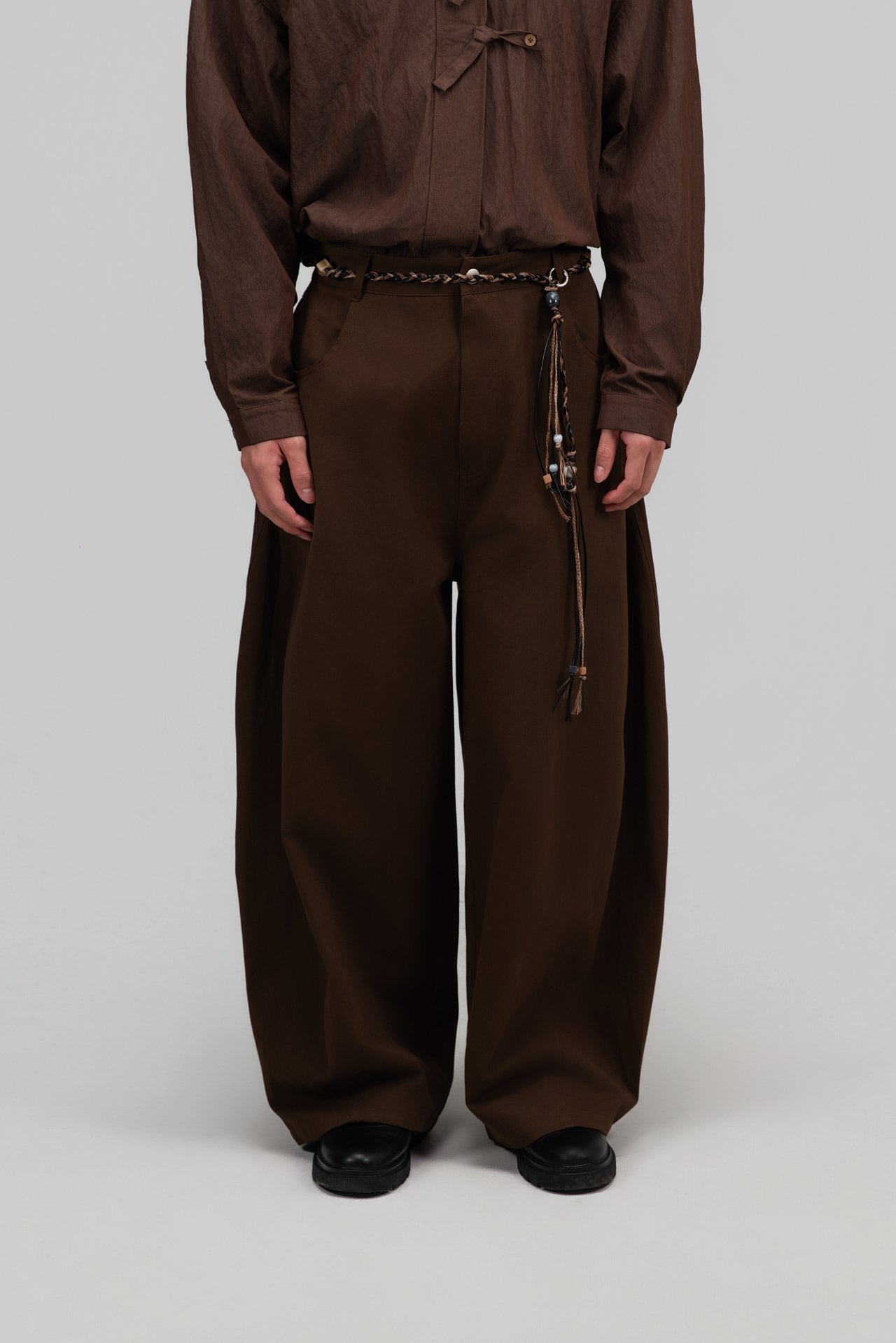 Braided Leather Belt (Black)