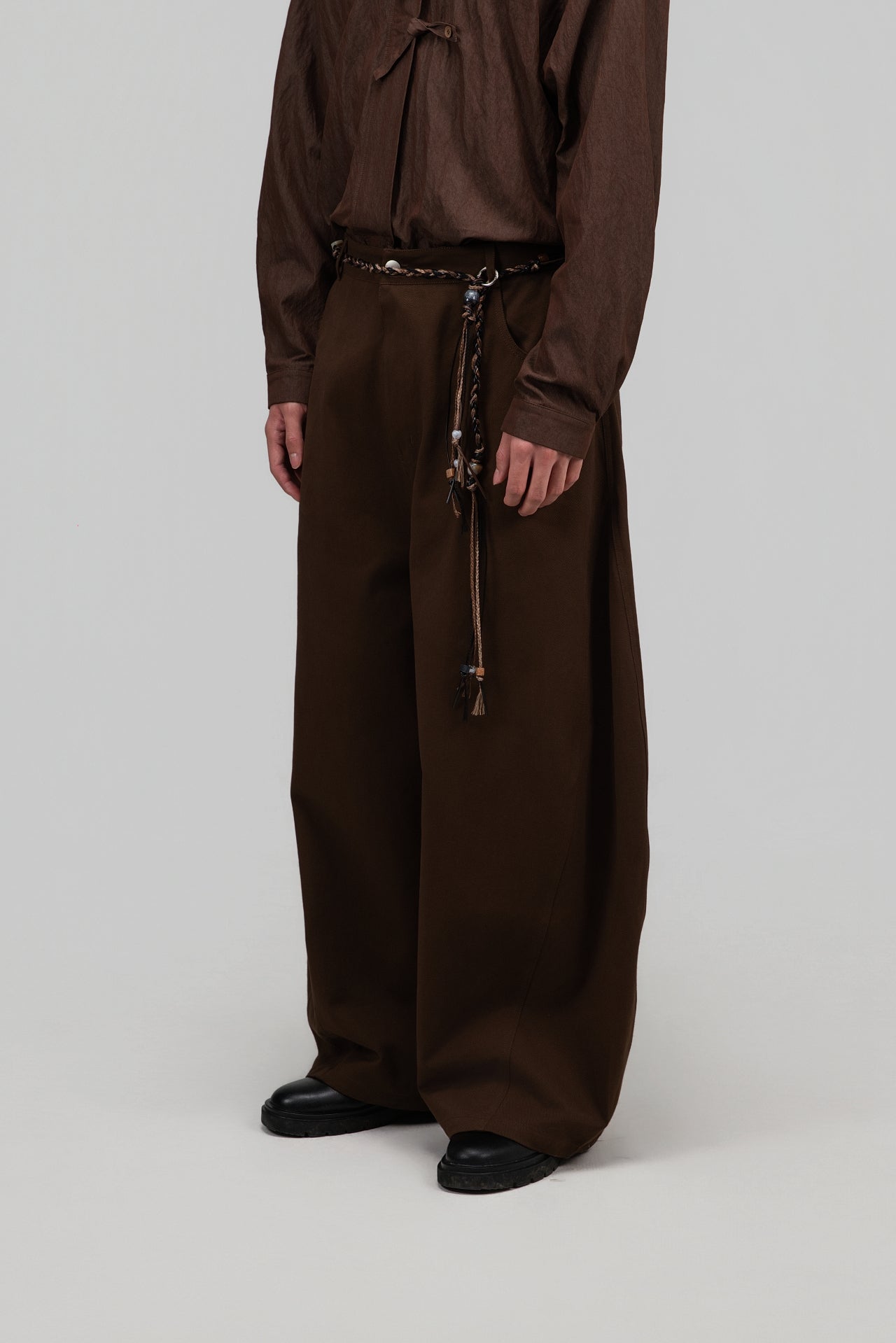 Braided Leather Belt (Black)