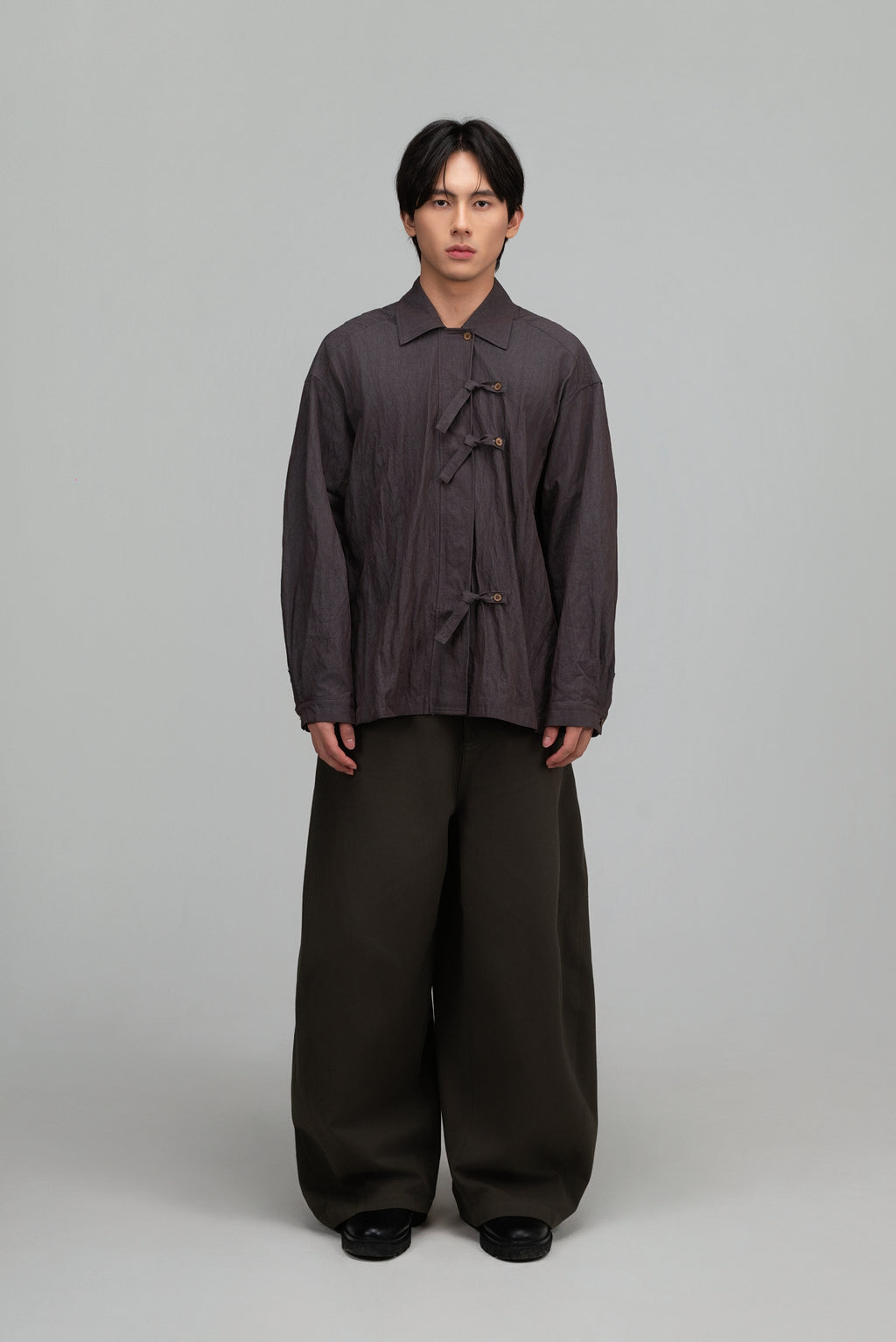 Gender Neutral Triple Knot Blouse (Dark Grey)