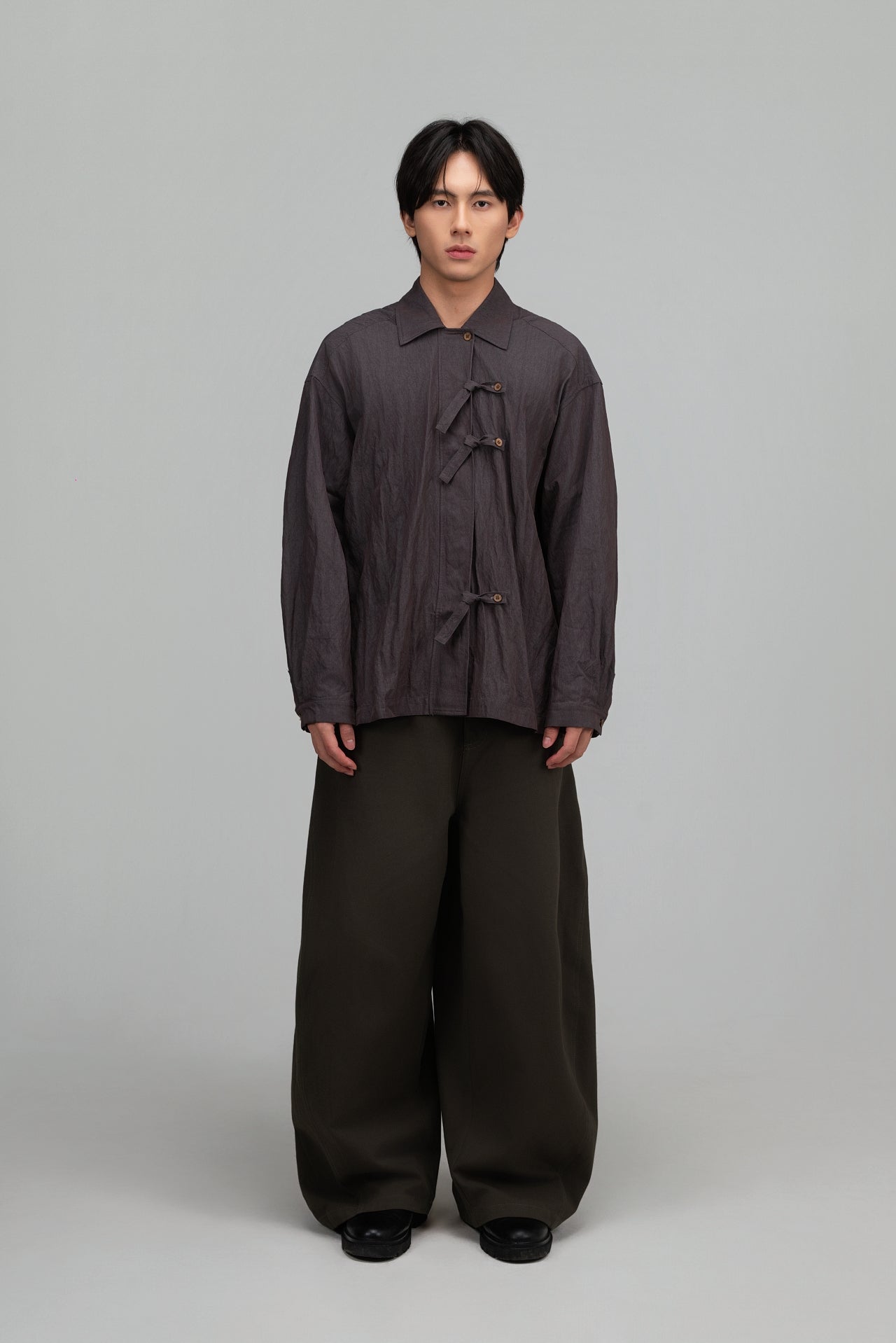 Gender Neutral Triple Knot Blouse (Dark Grey)