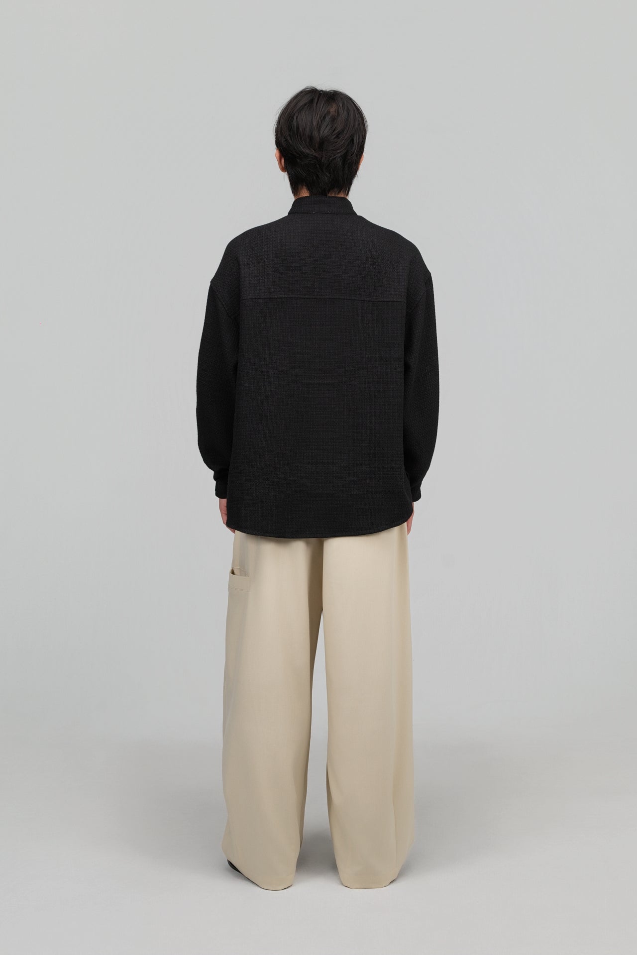 Gender Neutral Han Collar Blouse (Black)