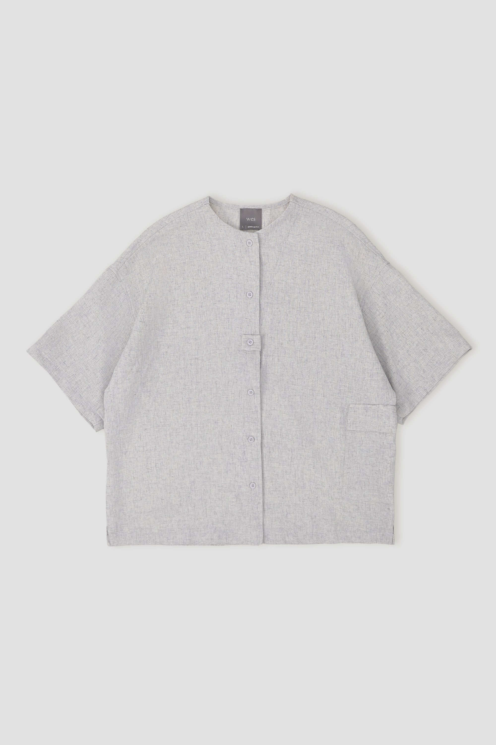 Gender Neutral Oversized Drop Shoulder Boxy Shirt (Poly Waffle Grey)