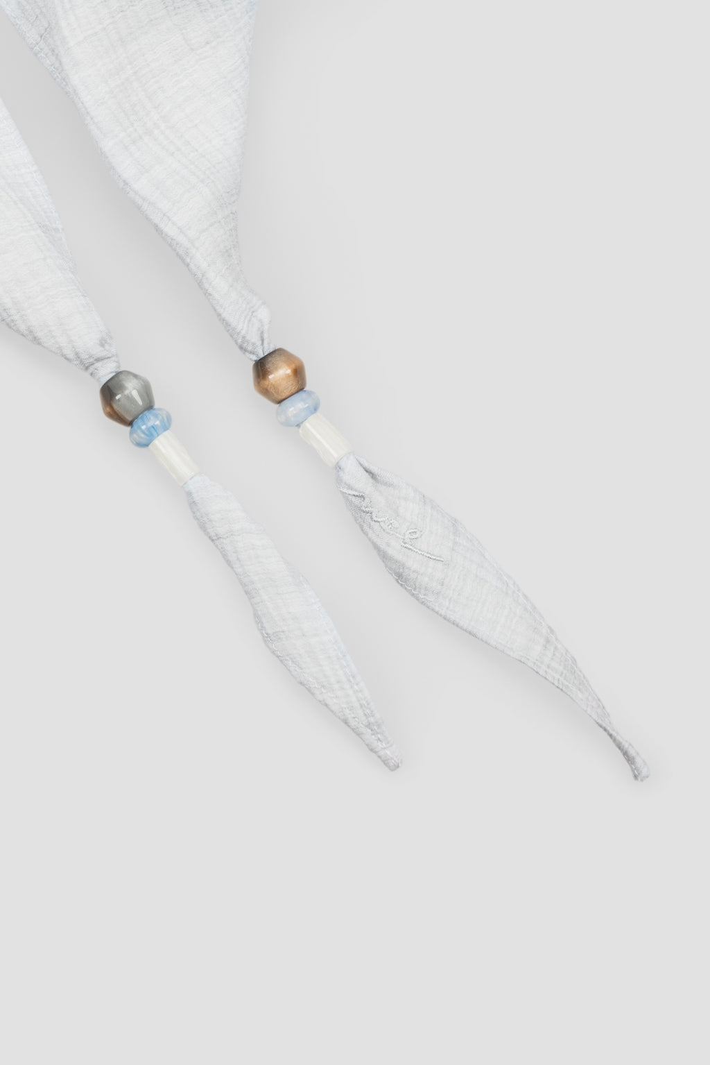 8th Anniversary | Long Tri Beaded Scarf (Grey)