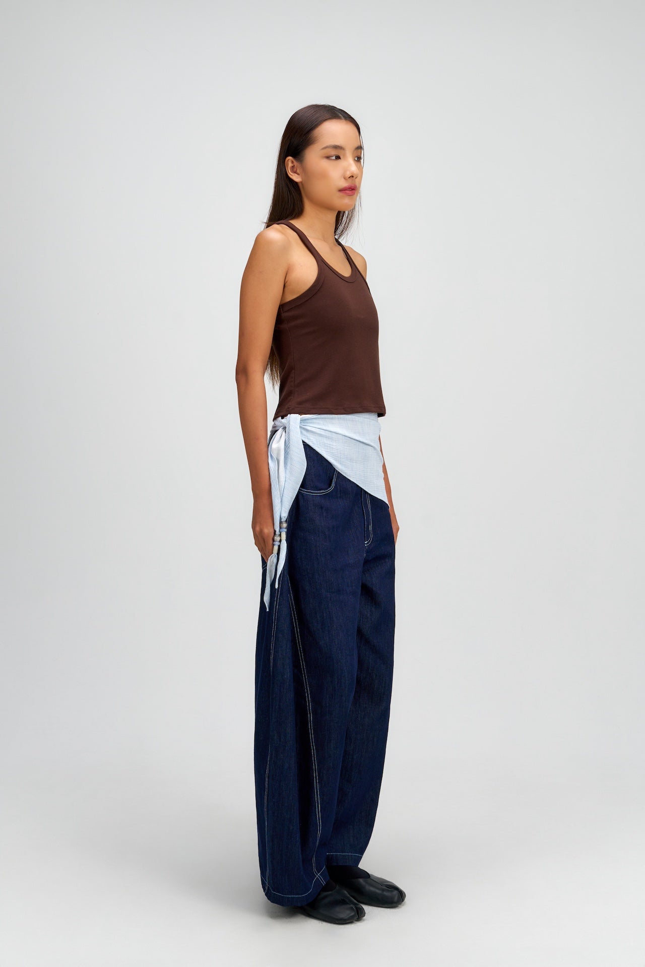 8th Anniversary | Long Tri Beaded Scarf (Blue)