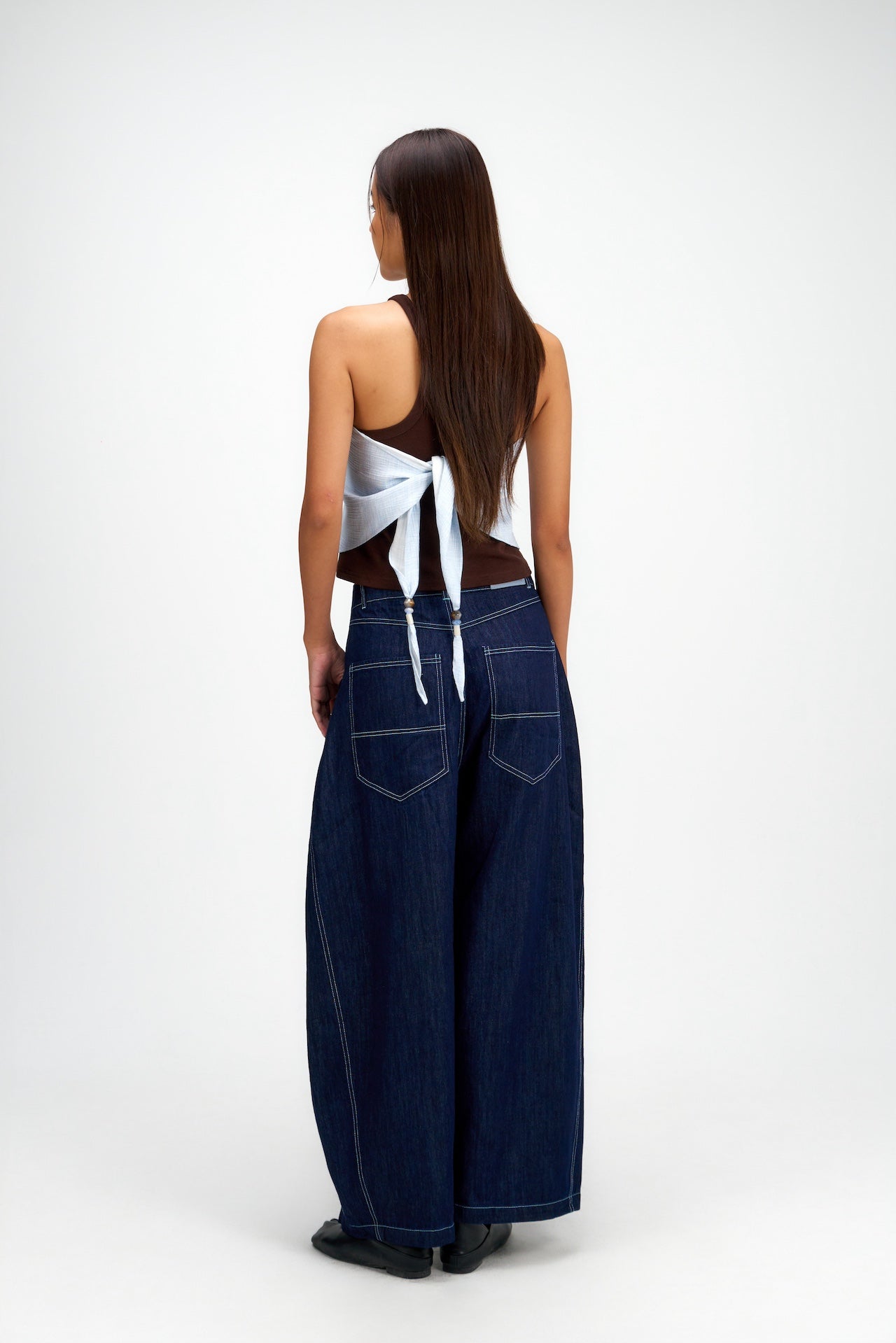 8th Anniversary | Long Tri Beaded Scarf (Blue)