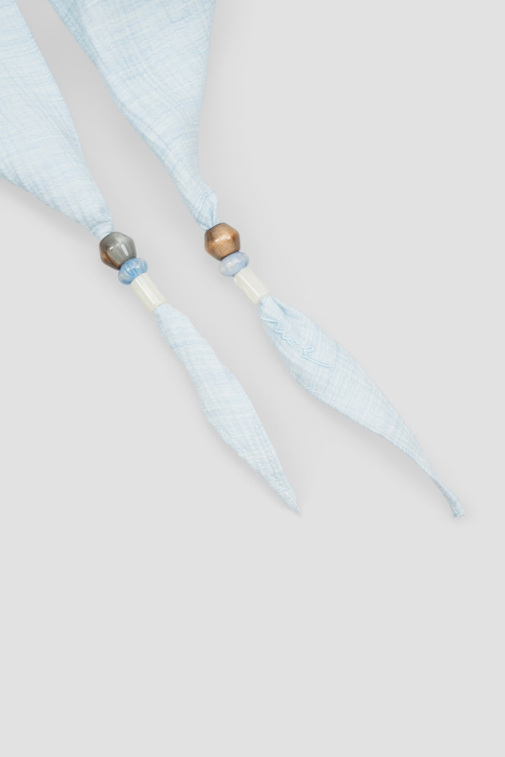 8th Anniversary | Long Tri Beaded Scarf (Blue)