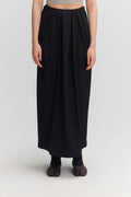 Classic - Pleated Cocoon Skirt (Black)