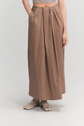 Classic - Pleated Cocoon Skirt (Blush Brown)
